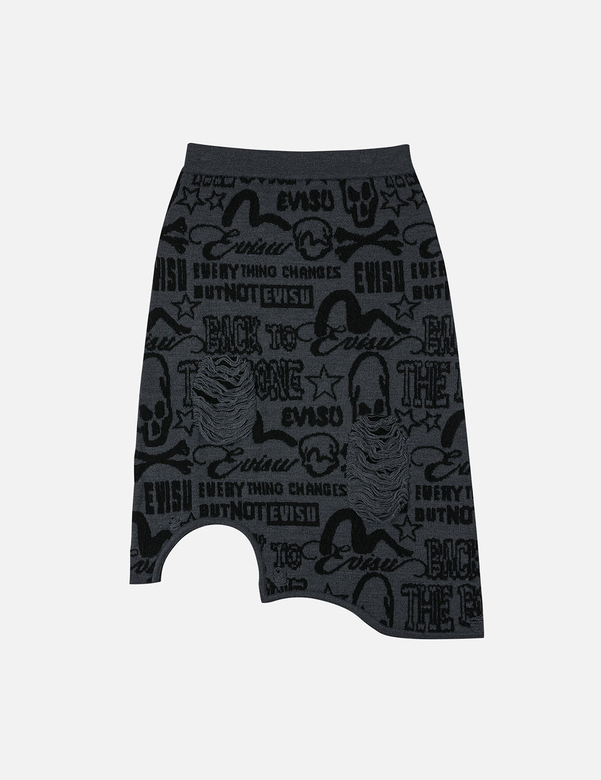 满地EVISU提花时尚版型解构针织中裙