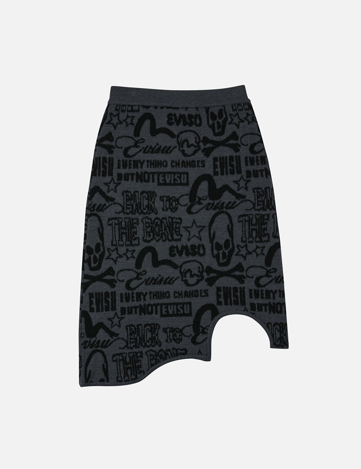 满地EVISU提花时尚版型解构针织中裙