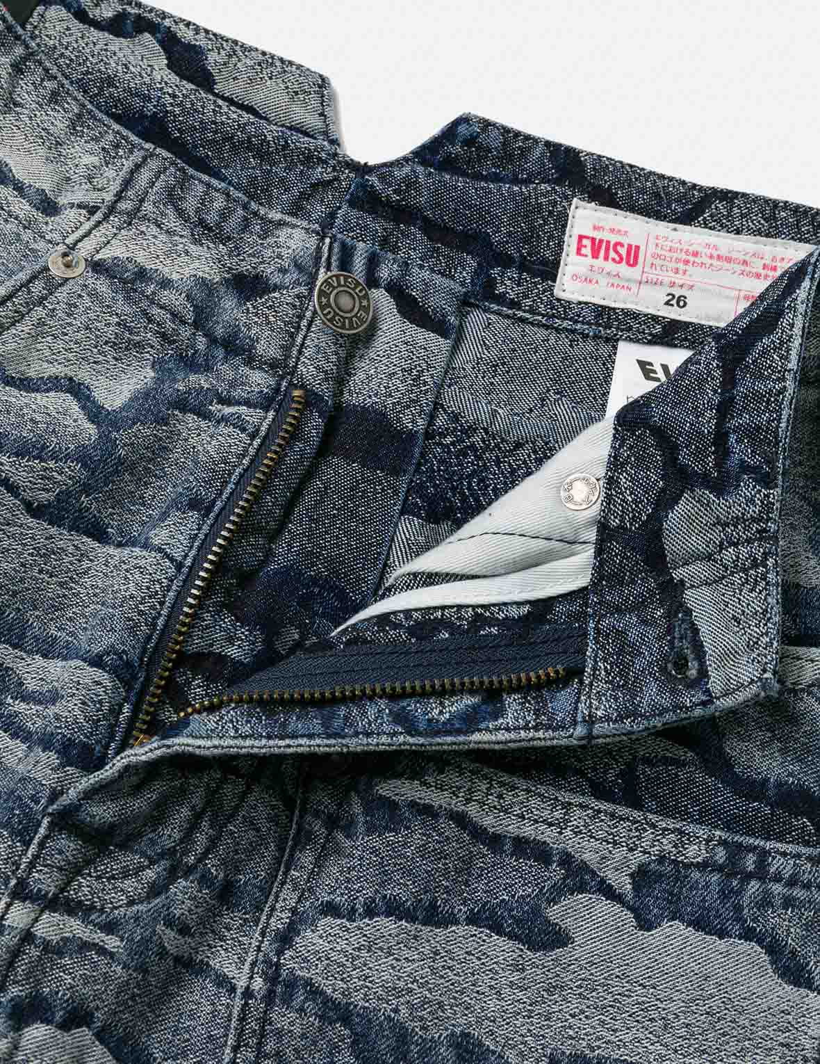 Allover Ishigaki Camouflage Jacquard Fashion Fit Denim Skirt