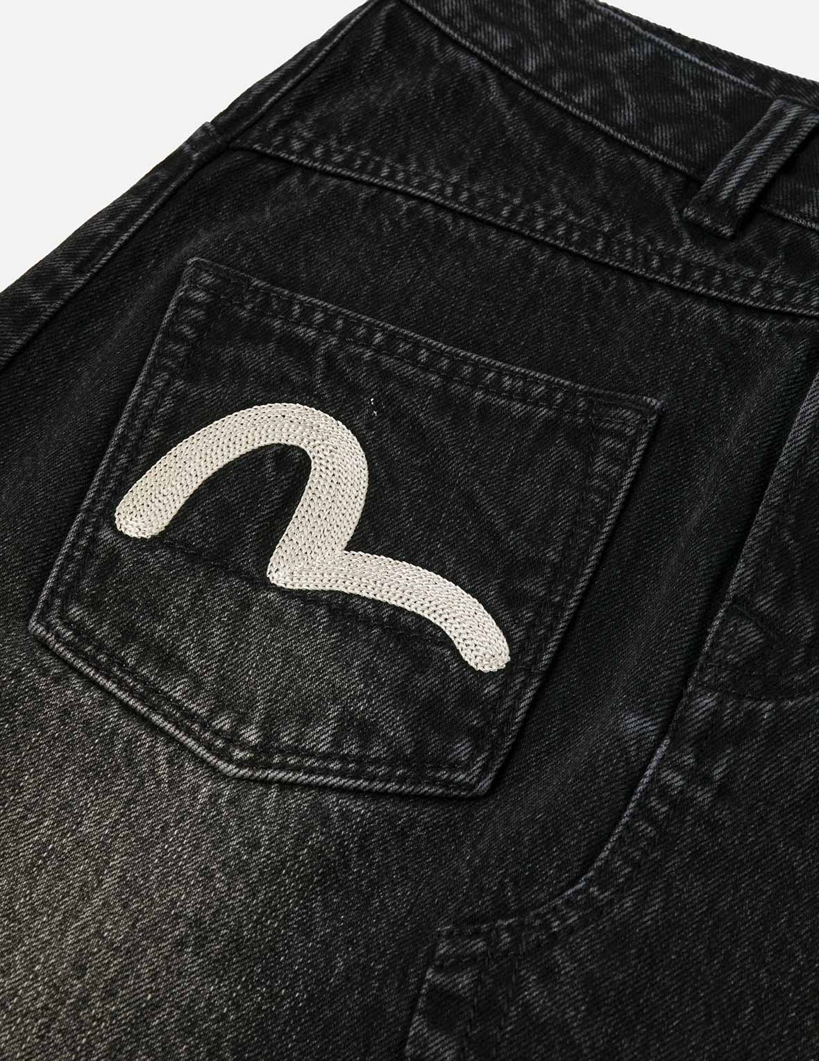 海鸥和口号刺绣常规版型解构洗水牛仔裙