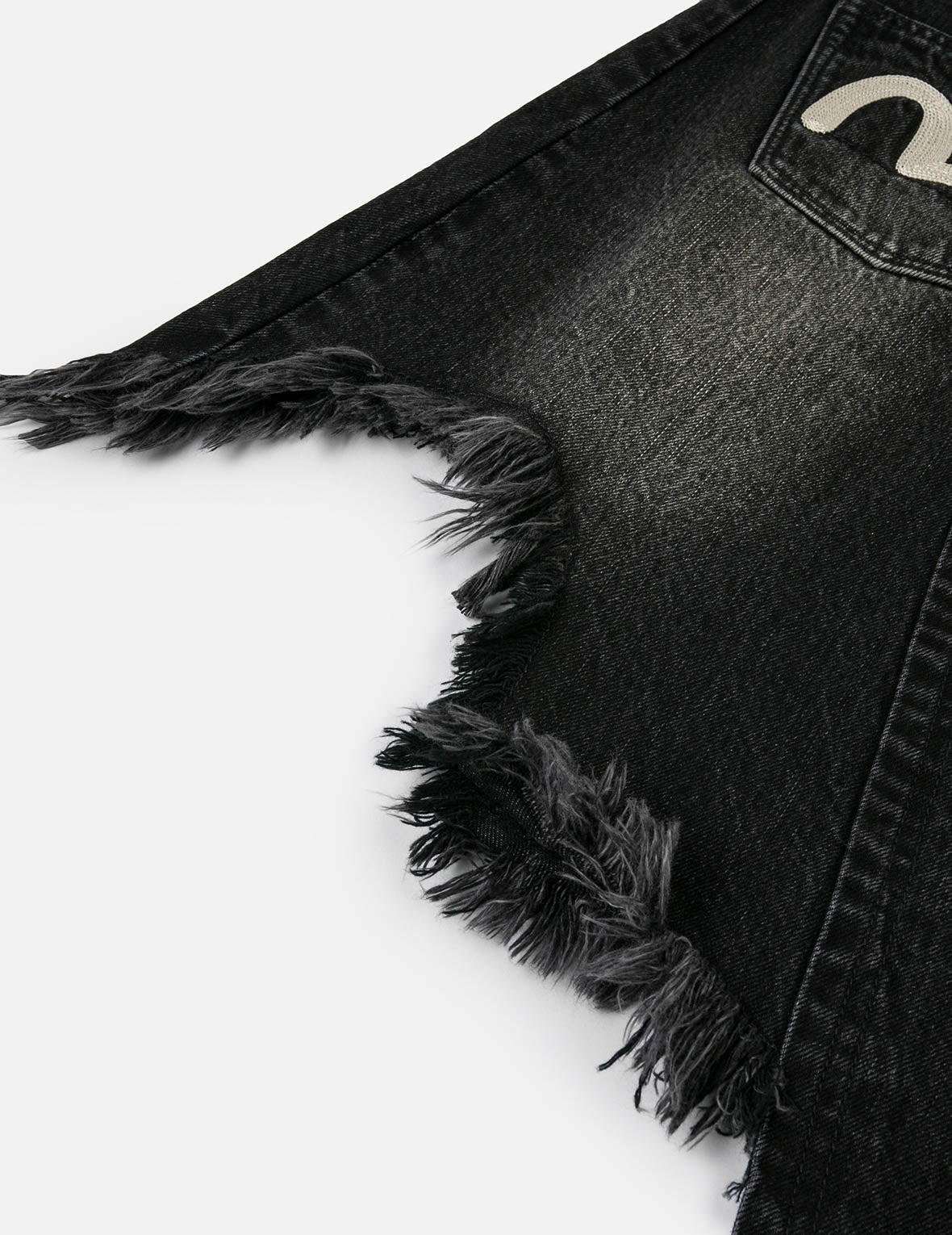 海鸥和口号刺绣常规版型解构洗水牛仔裙