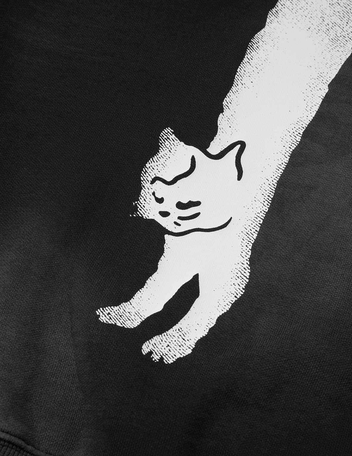 毛茸茸小猫大M印花短款连帽卫衣