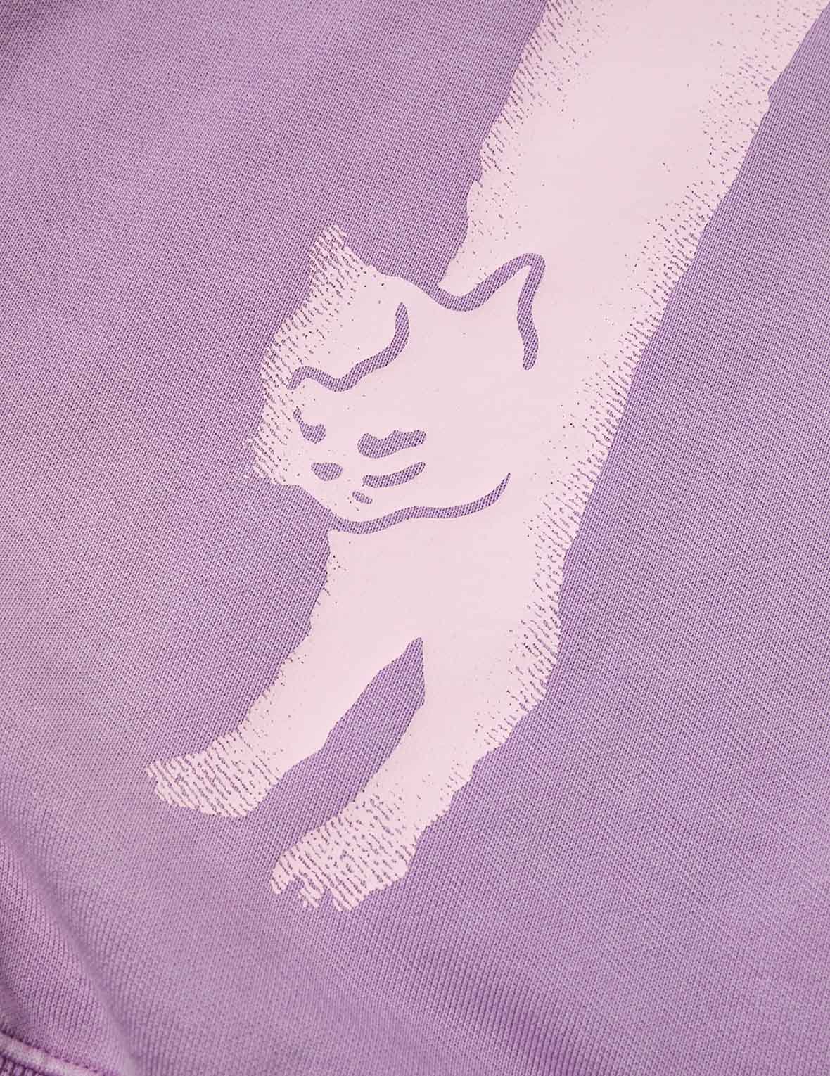 毛茸茸小猫大M印花短款连帽卫衣