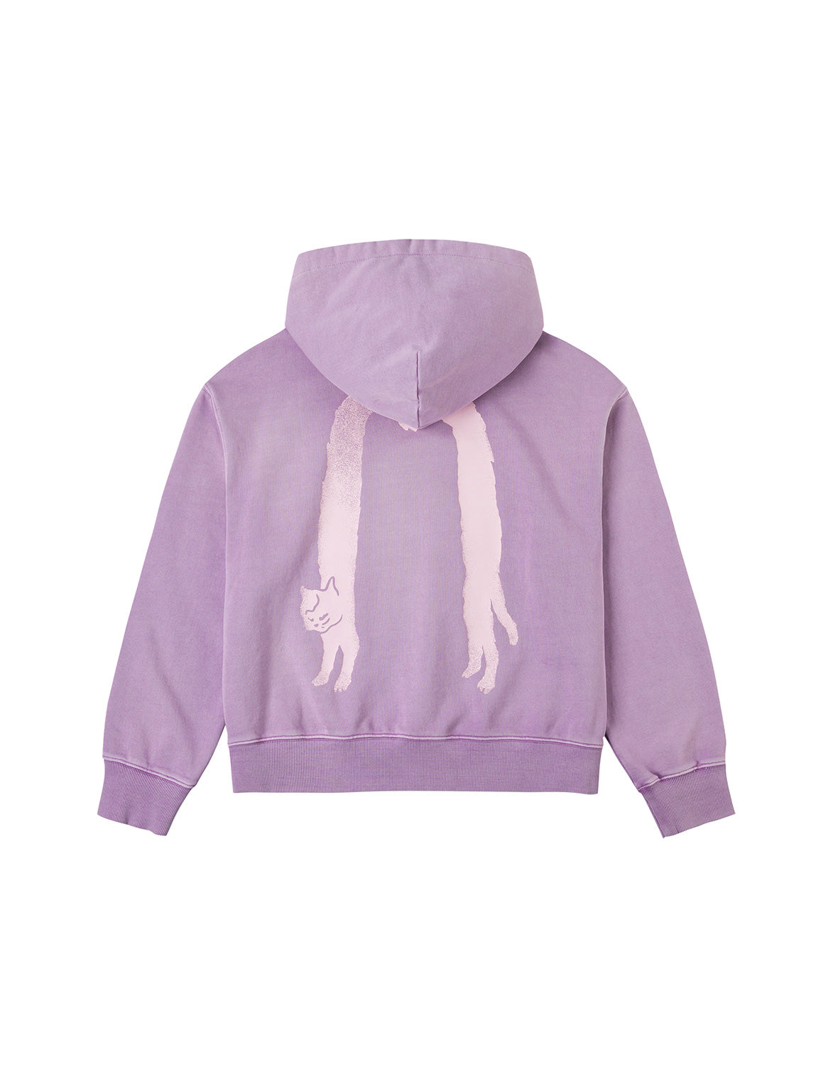 毛茸茸小猫大M印花短款连帽卫衣