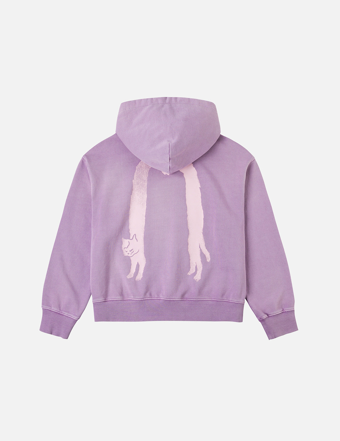 毛茸茸小猫大M印花短款连帽卫衣