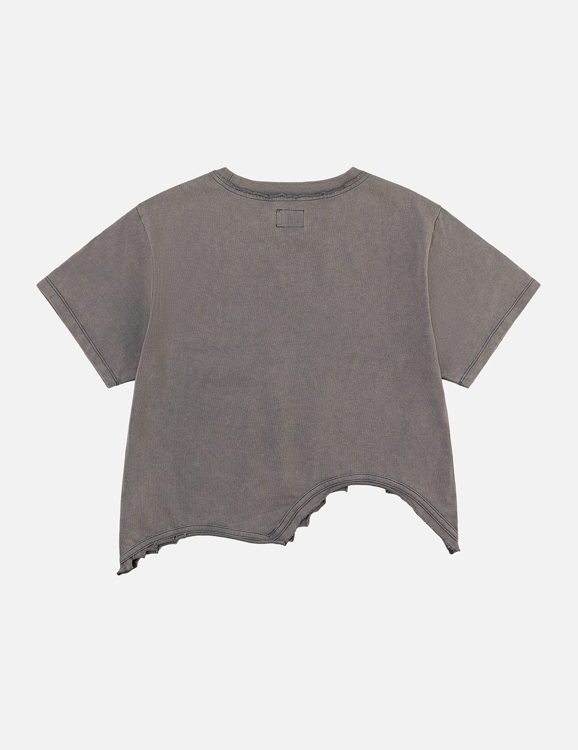 商标印花和破损细节时尚版型T恤