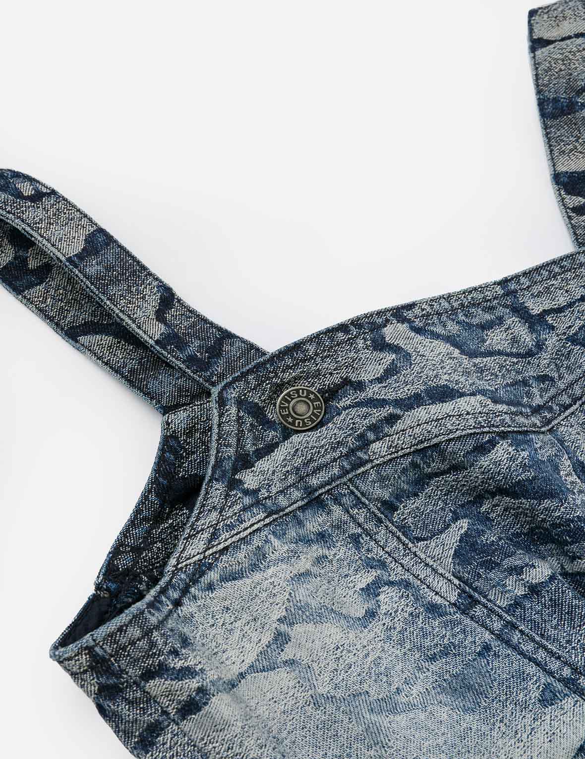 Allover Ishigaki Camouflage Jacquard Fashion Fit Denim Corset