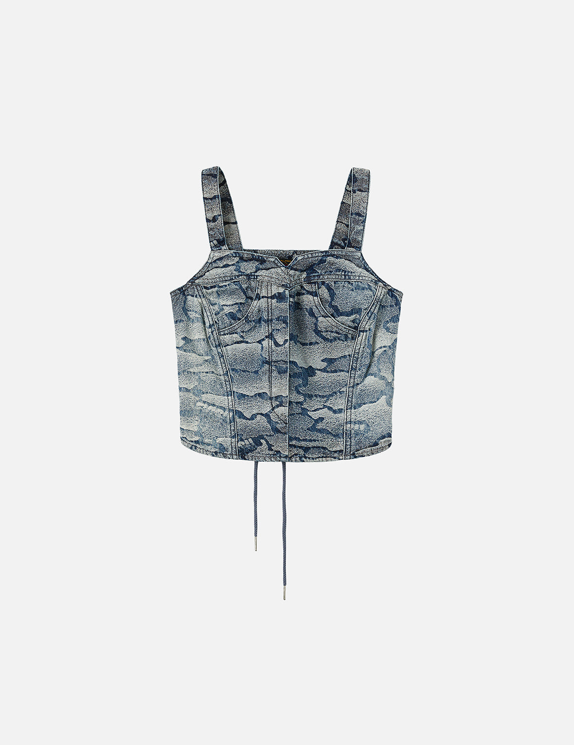 Allover Ishigaki Camouflage Jacquard Fashion Fit Denim Corset