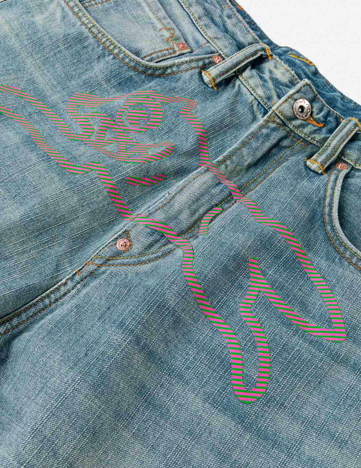 【EXCLUSIVE】EVISU X ICECREAM Daicock Jeans