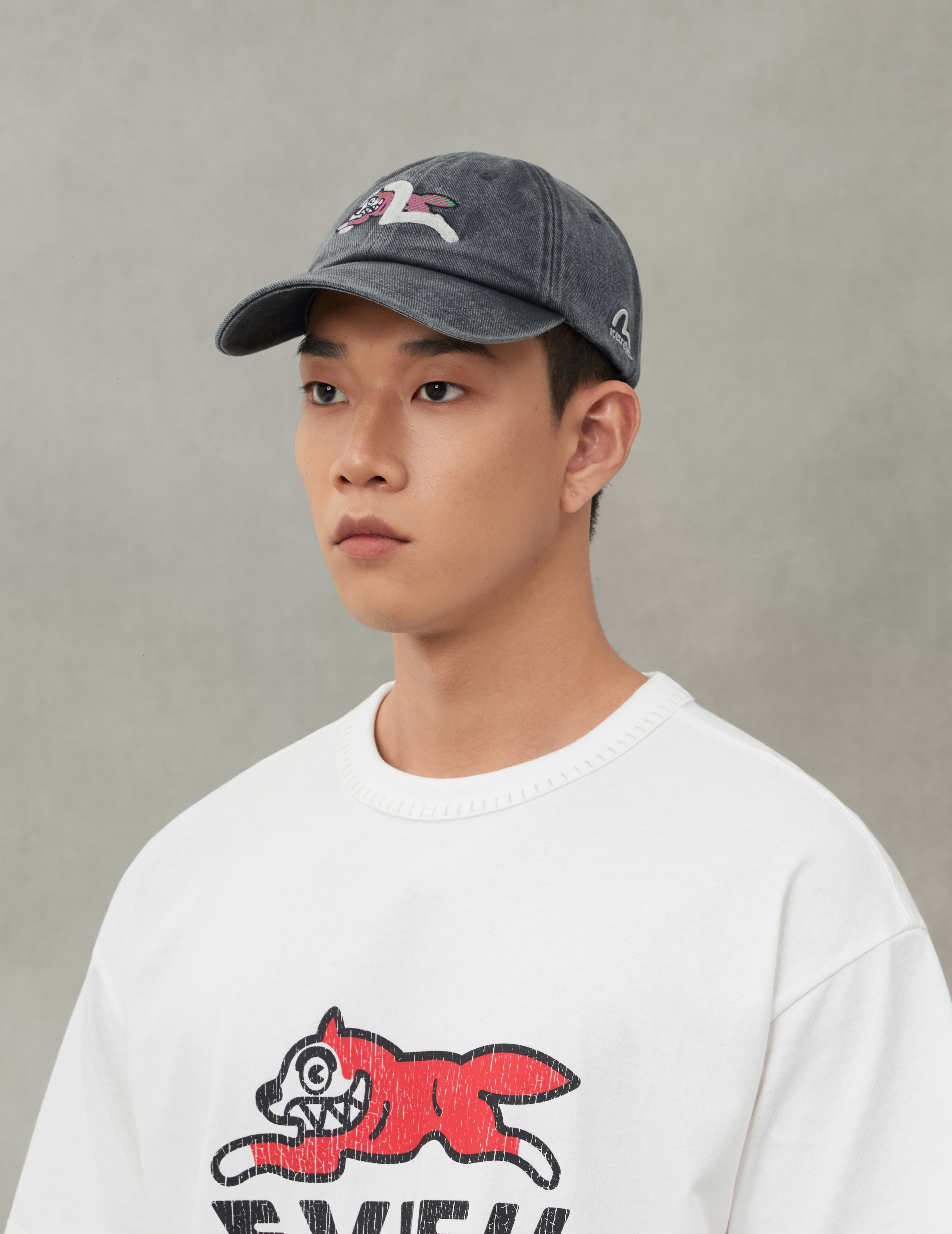 EVISU X ICECREAM Logo Cap - Black Washed