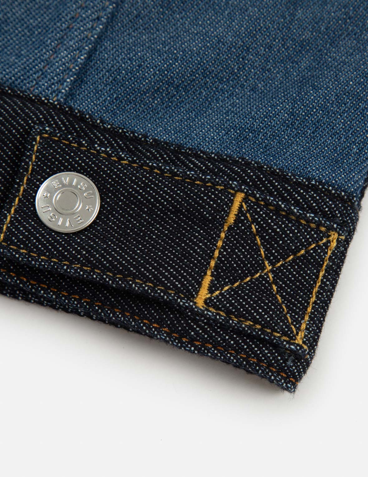 达磨大M印花常规版型拼布牛仔外套