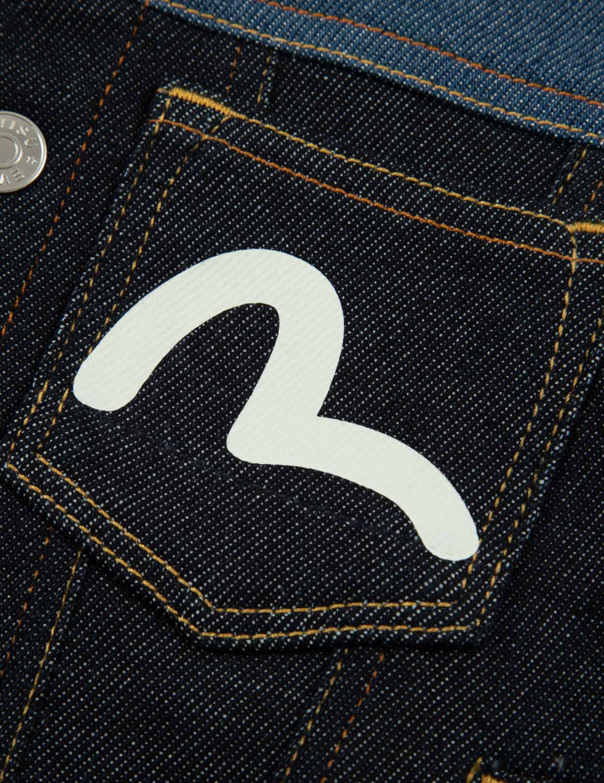 达磨大M印花常规版型拼布牛仔外套