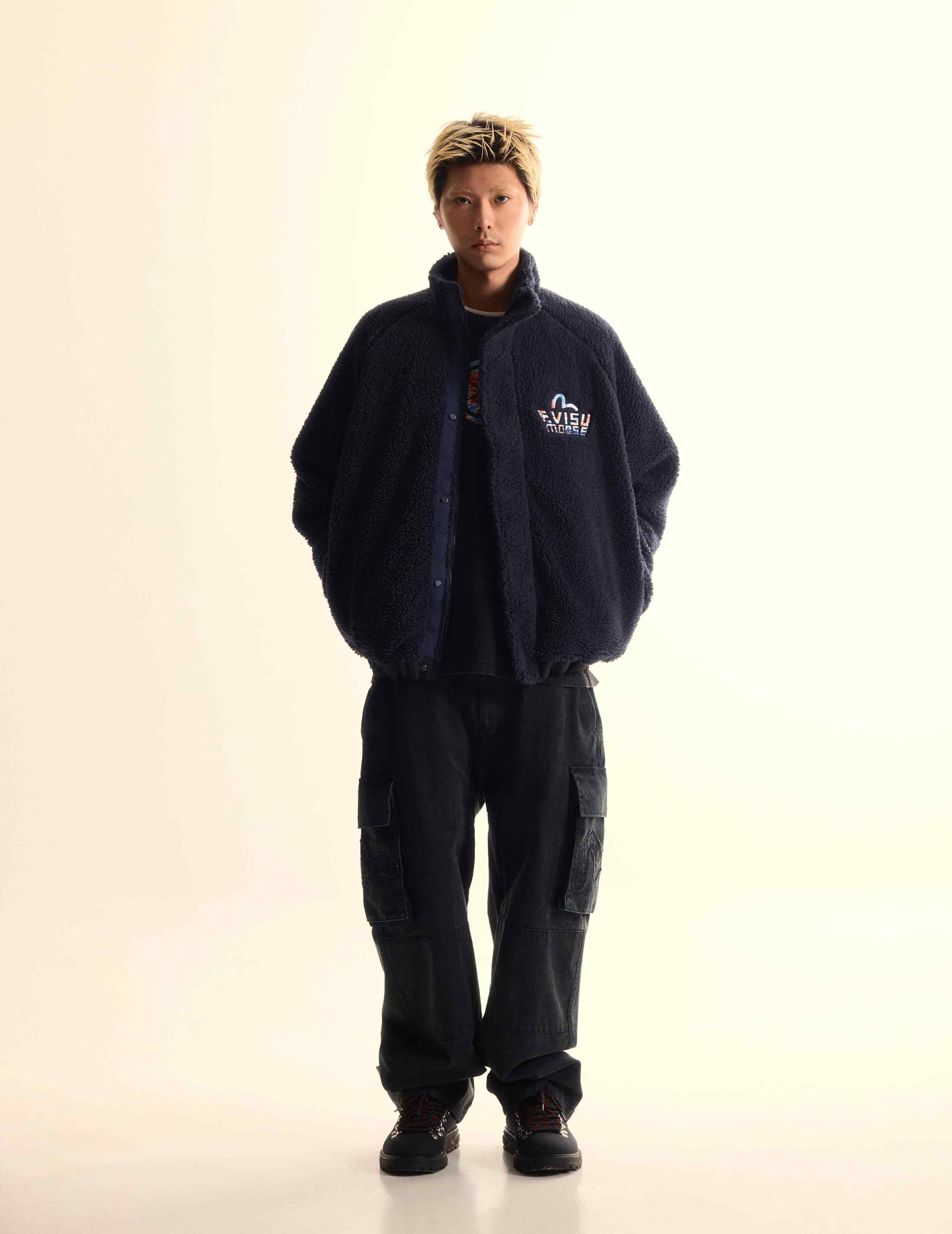 EVISU X MOOSE KNUCKLES 浮世绘羊羔绒外套