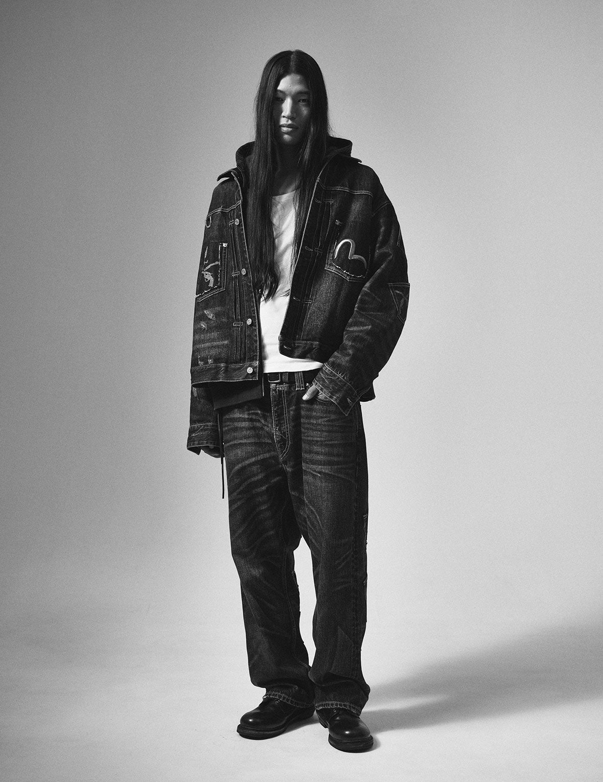 EVISU x mastermind JAPAN x roarguns 水洗多口袋赤耳牛仔裤