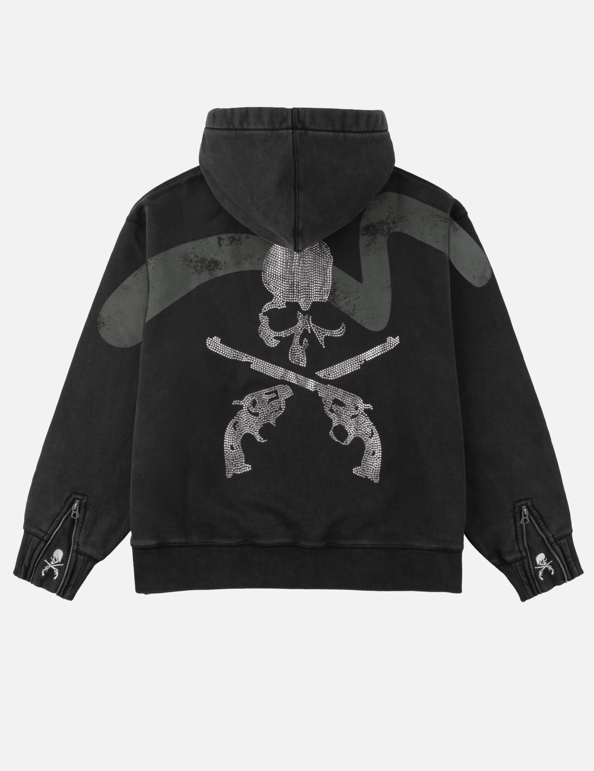 EVISU x mastermind JAPAN x roarguns 双枪骷髅大M后加帽卫衣