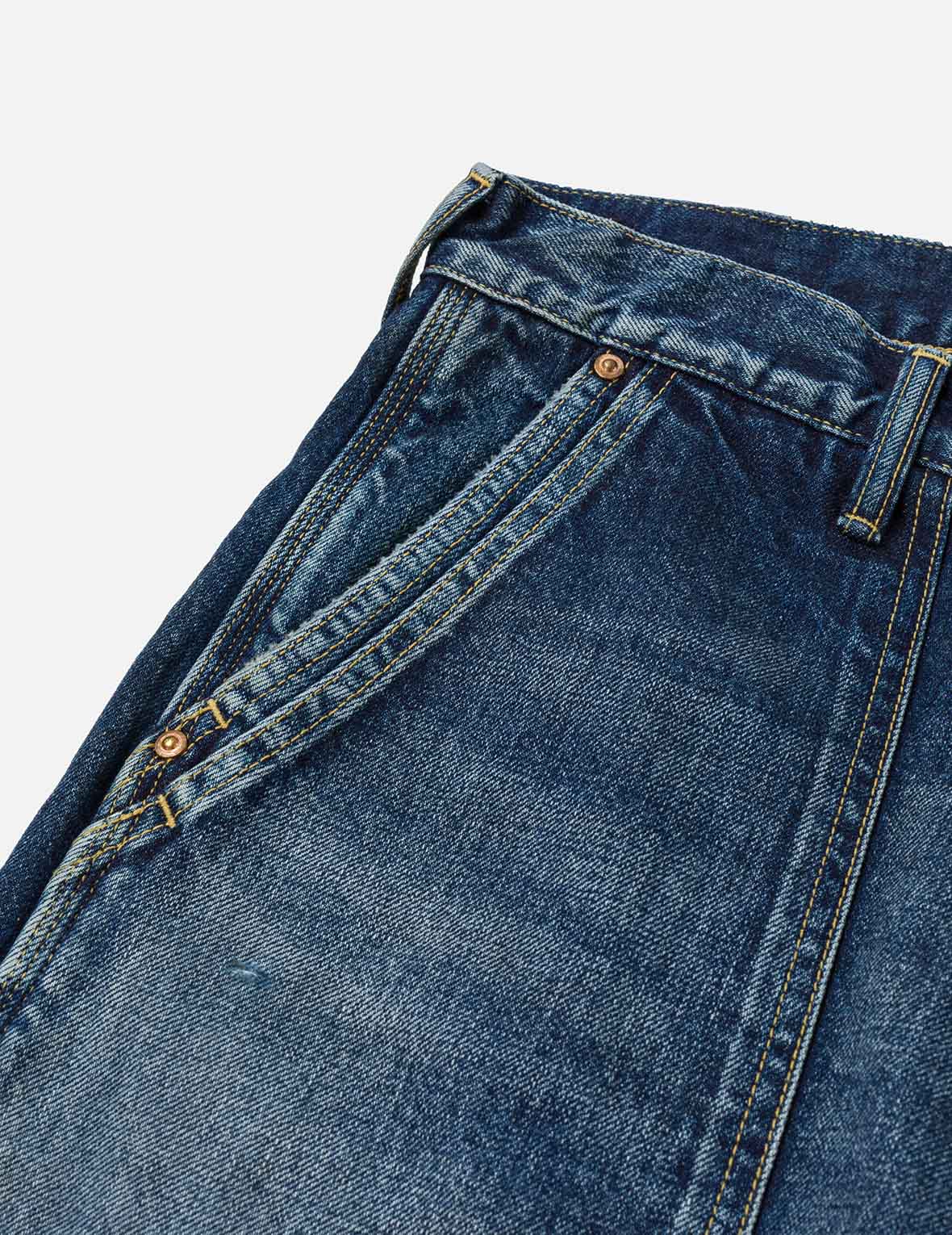 Washed Seagull Print Regular Fit Painter Jeans