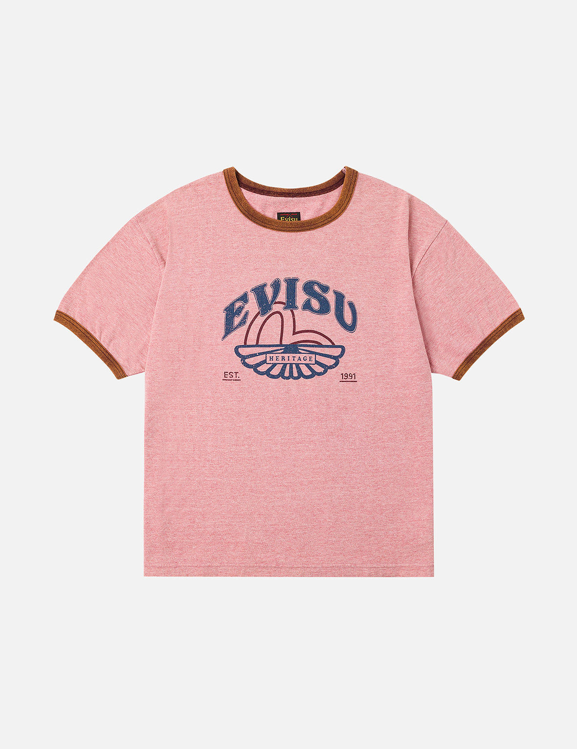 Washed Seagull and Logo Print Regular Fit Ringer T-shirt