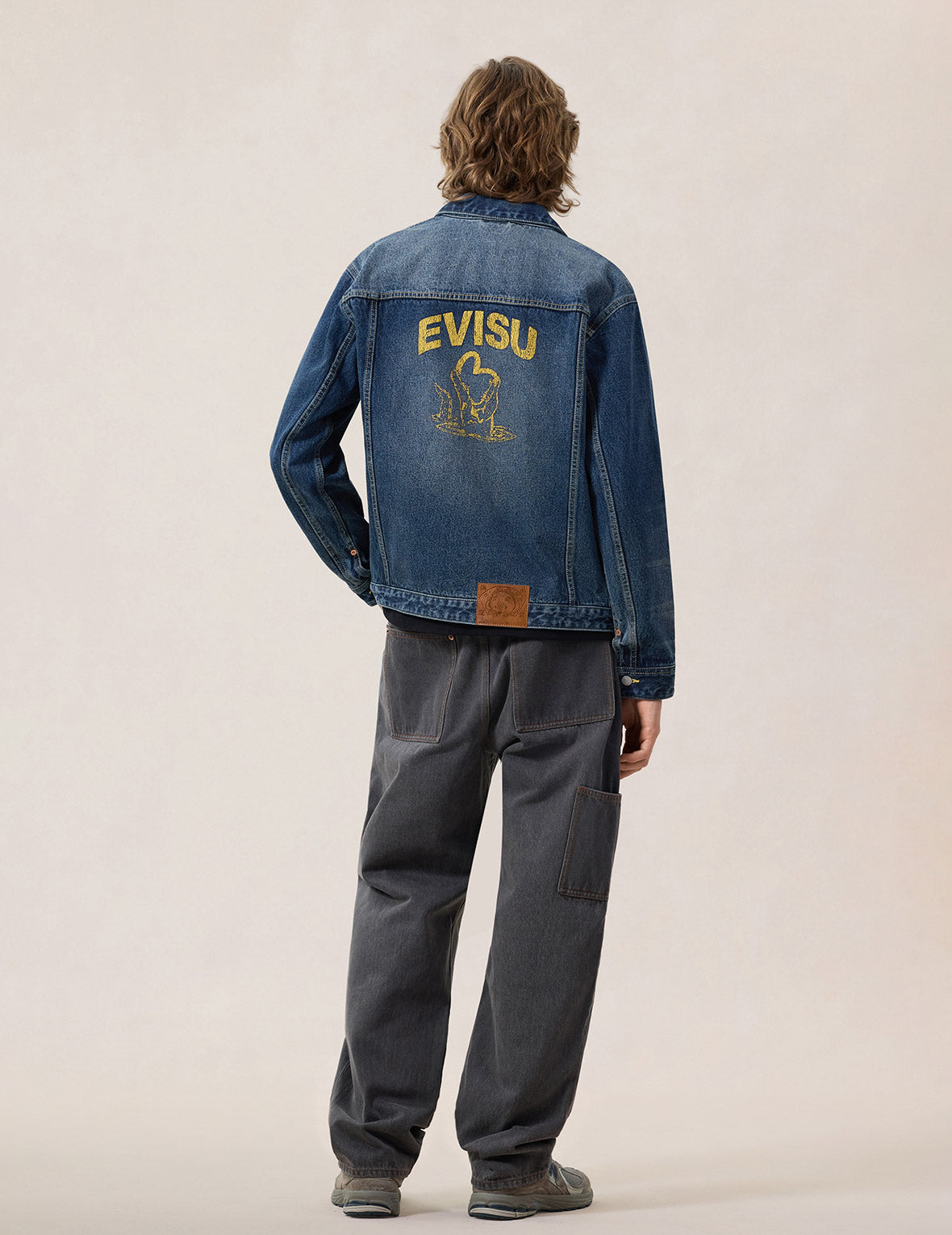 Sand Washed Crocodile Print Denim Jacket