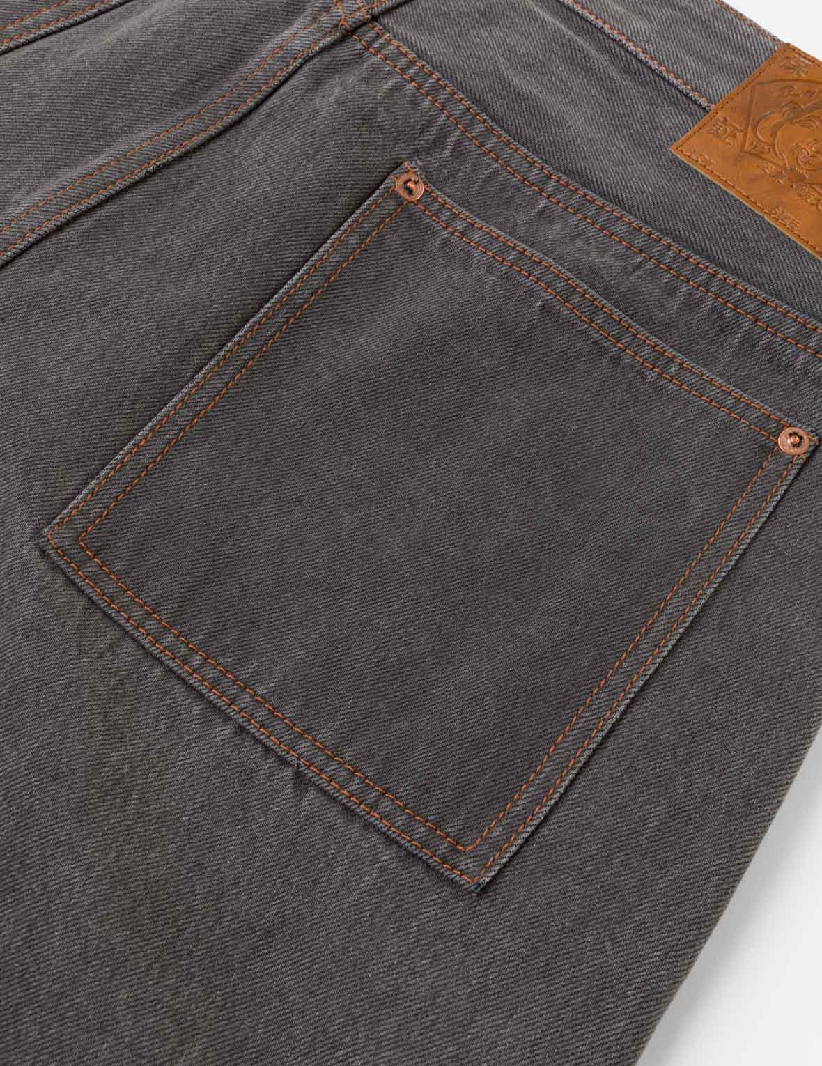 大M染色侧袋牛仔裤