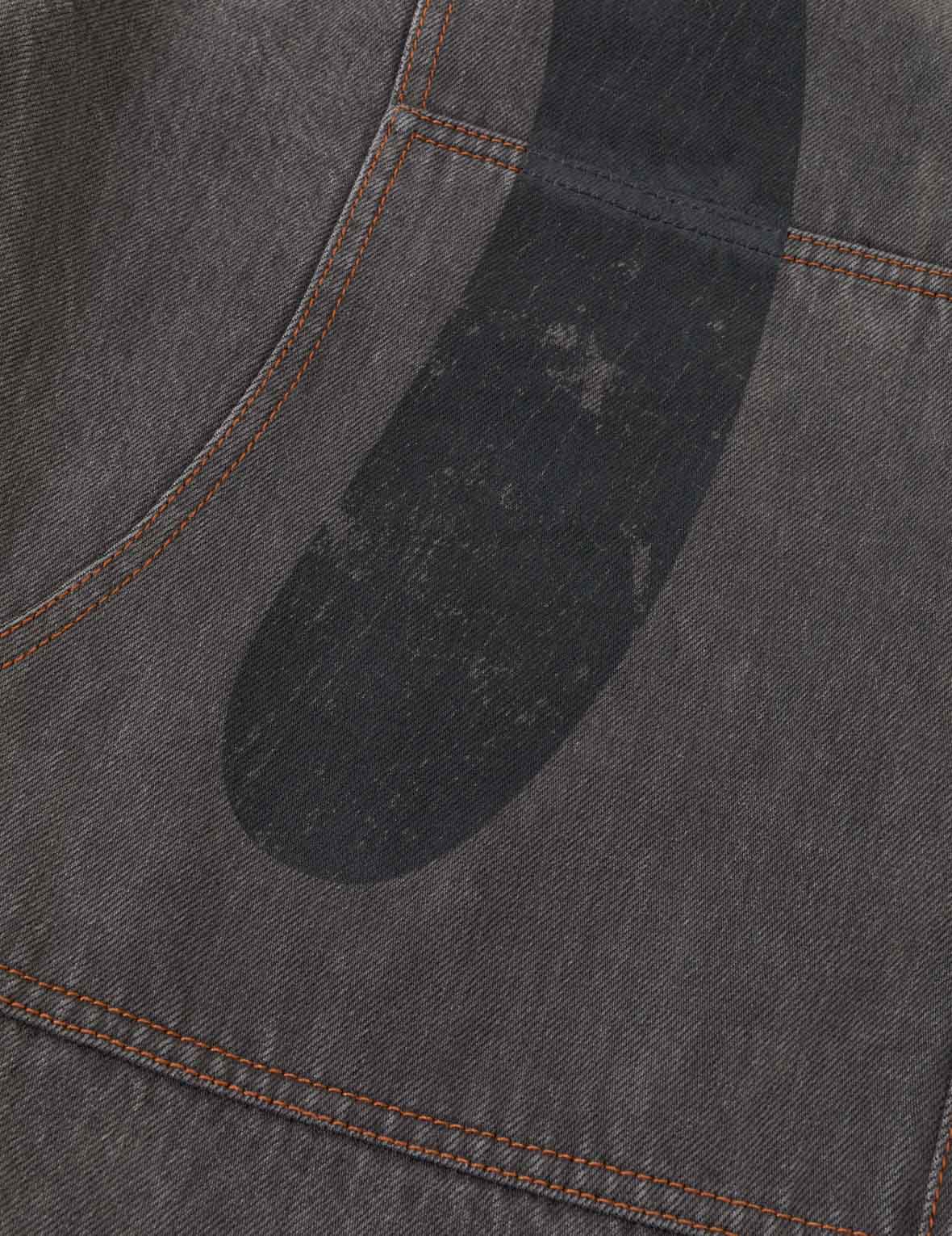 大M染色侧袋牛仔裤