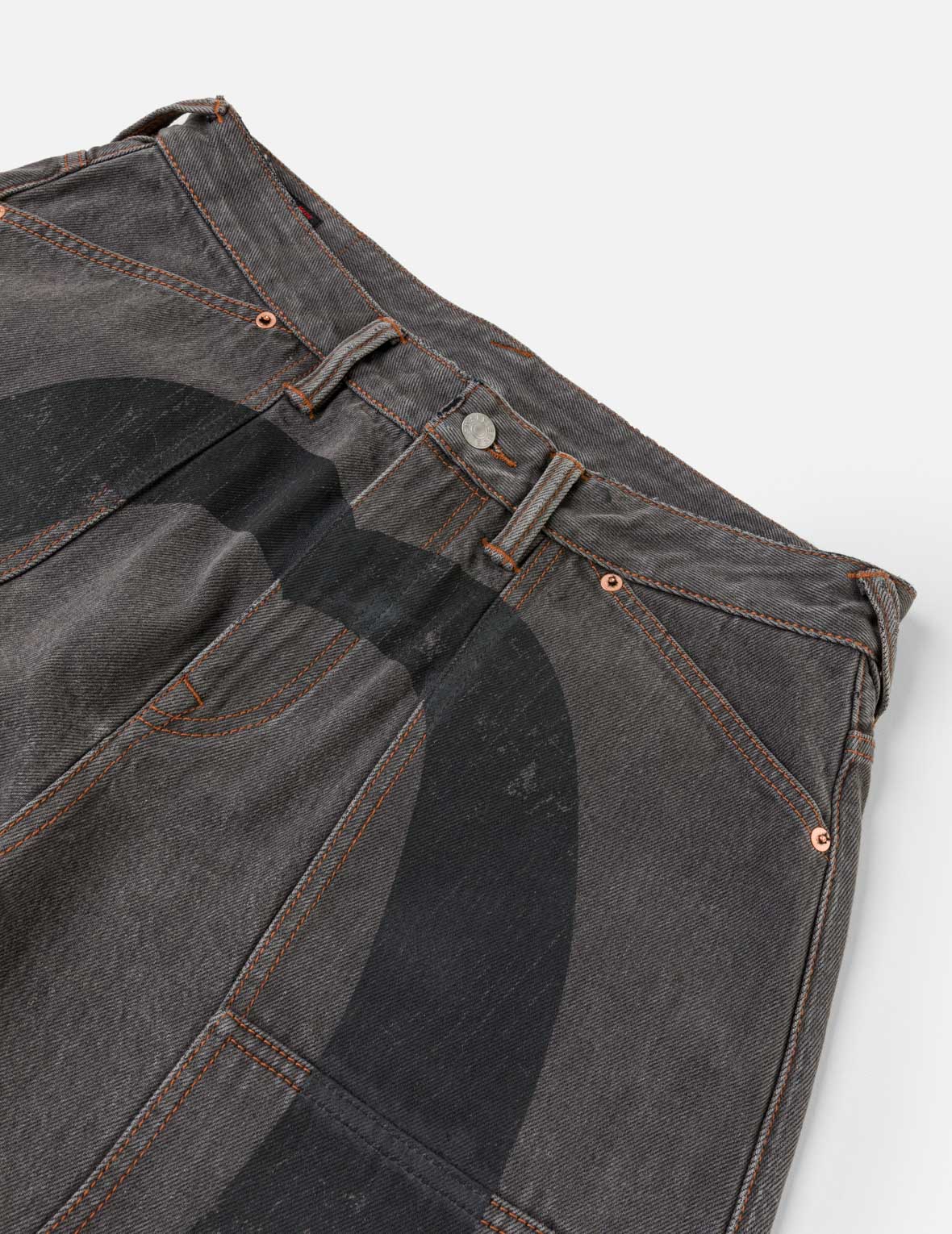 大M染色侧袋牛仔裤