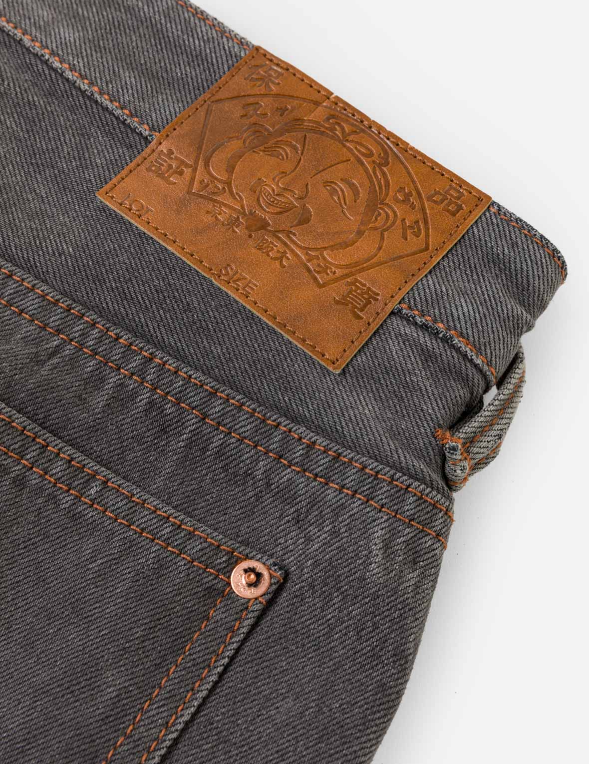 大M染色侧袋牛仔裤