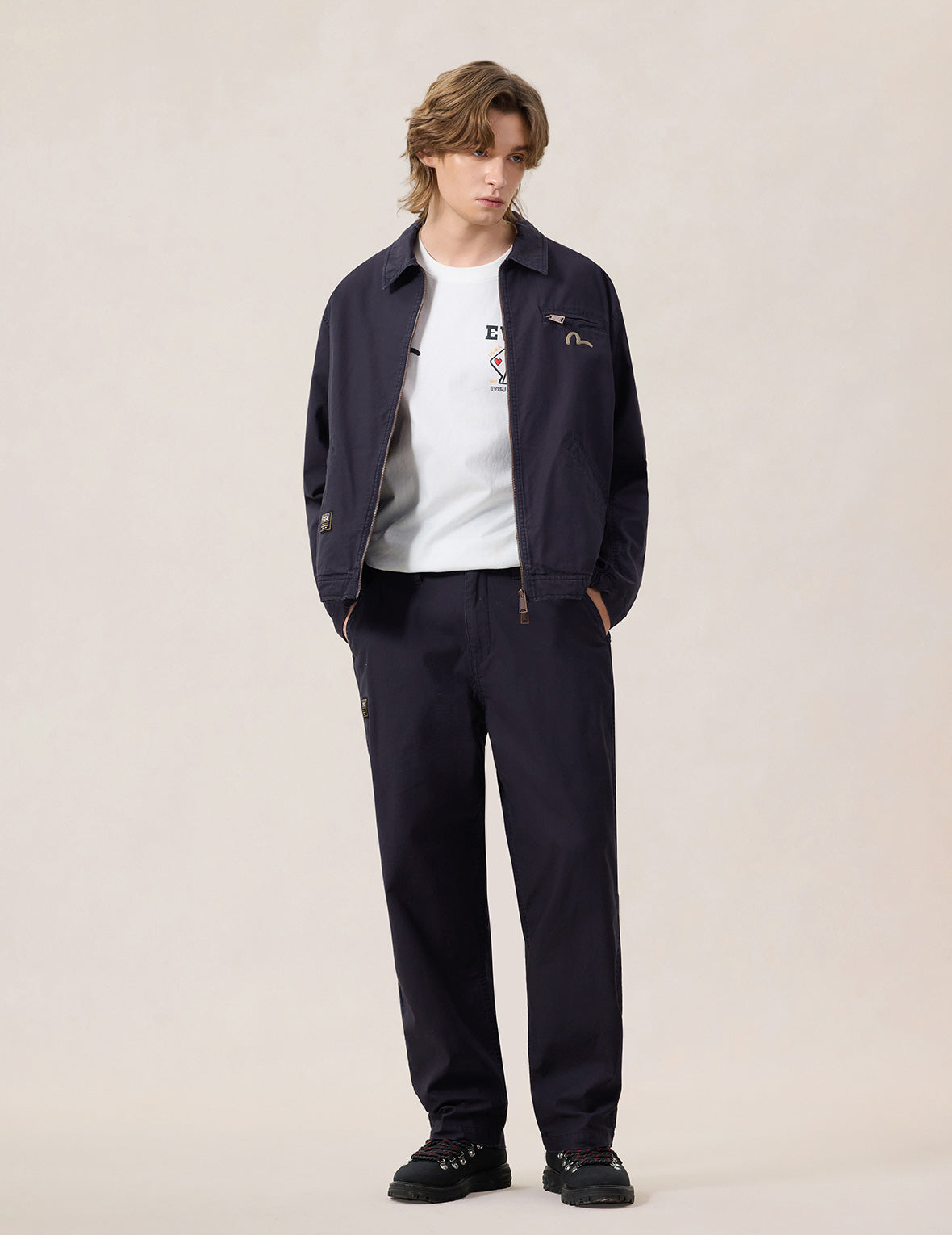 磨毛工装拉链夹克