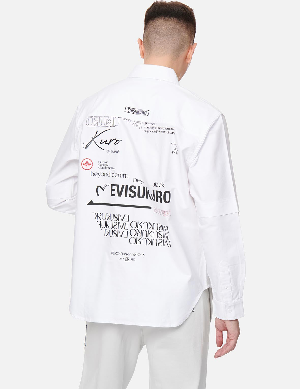 Multi Logo Print Mock 2-in-1 Shirt