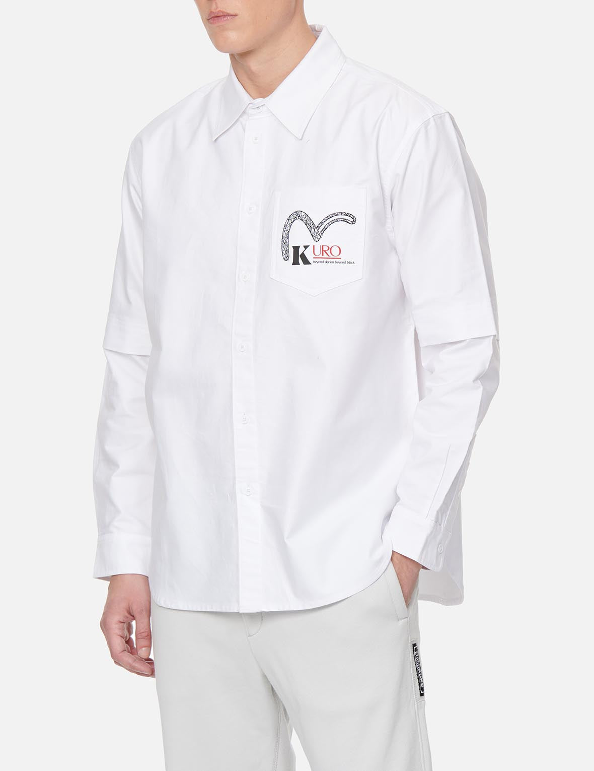 Multi Logo Print Mock 2-in-1 Shirt
