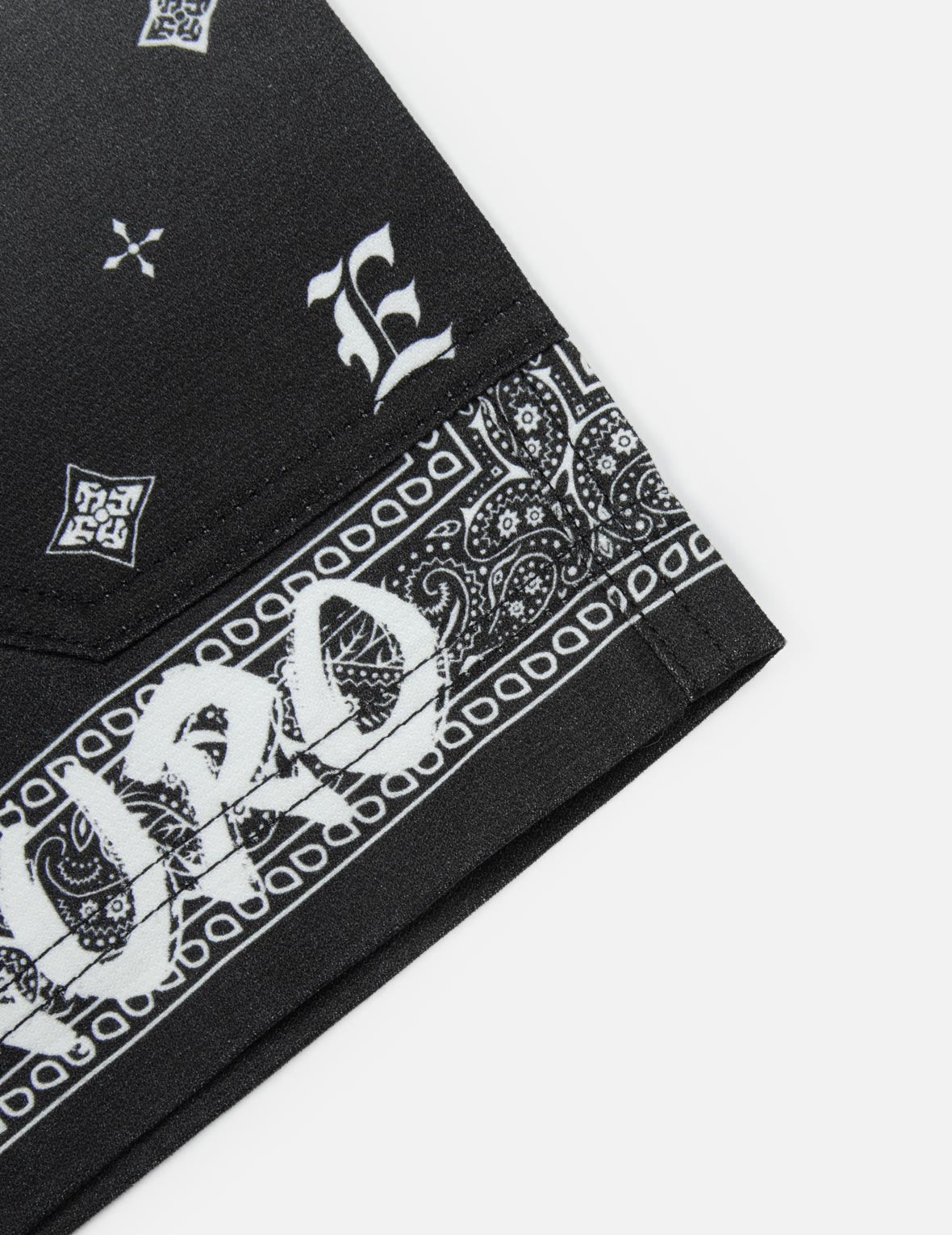 渐变腰果花满地图案錐形短裤