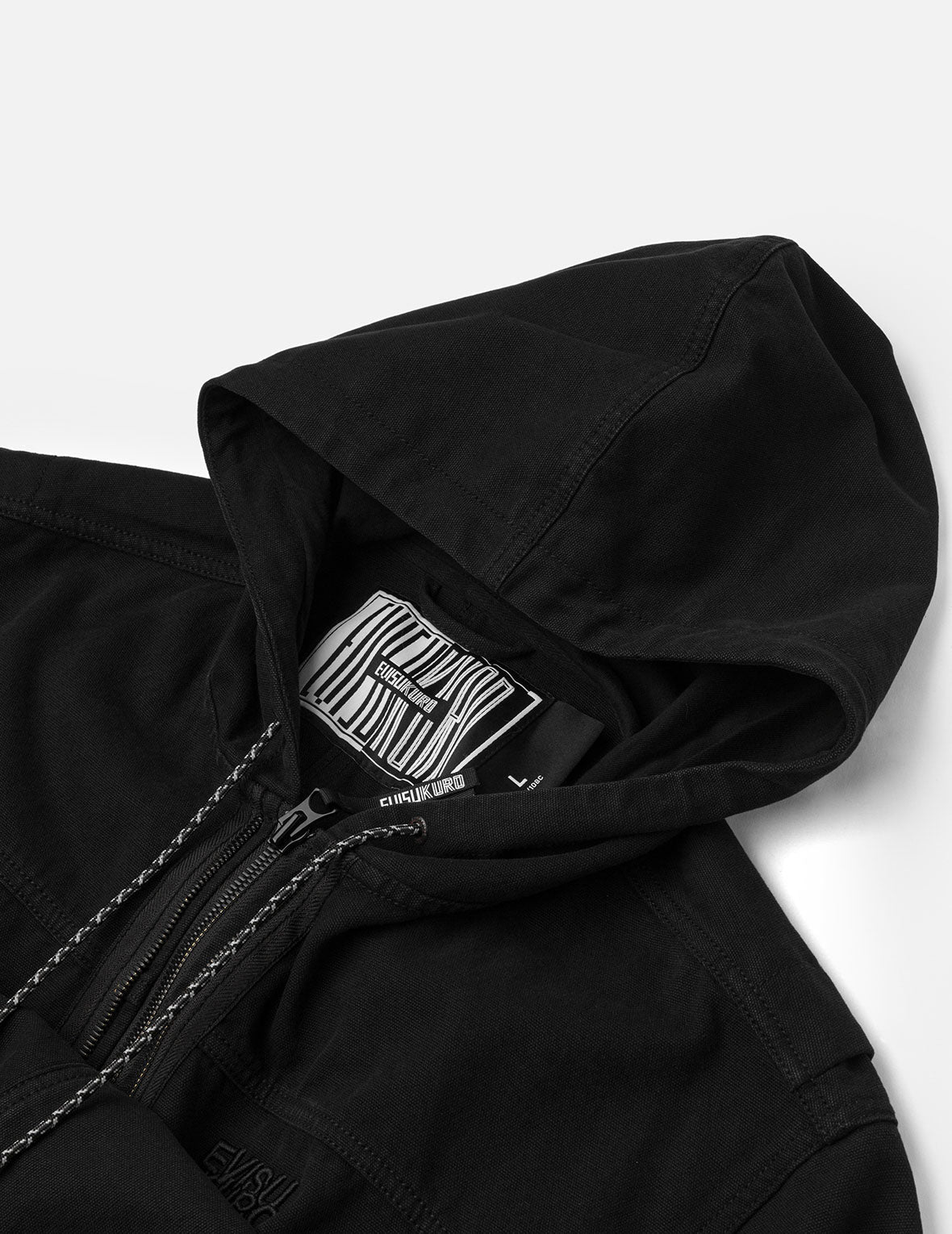 Logo Embroidery Boxy Hooded Jacket