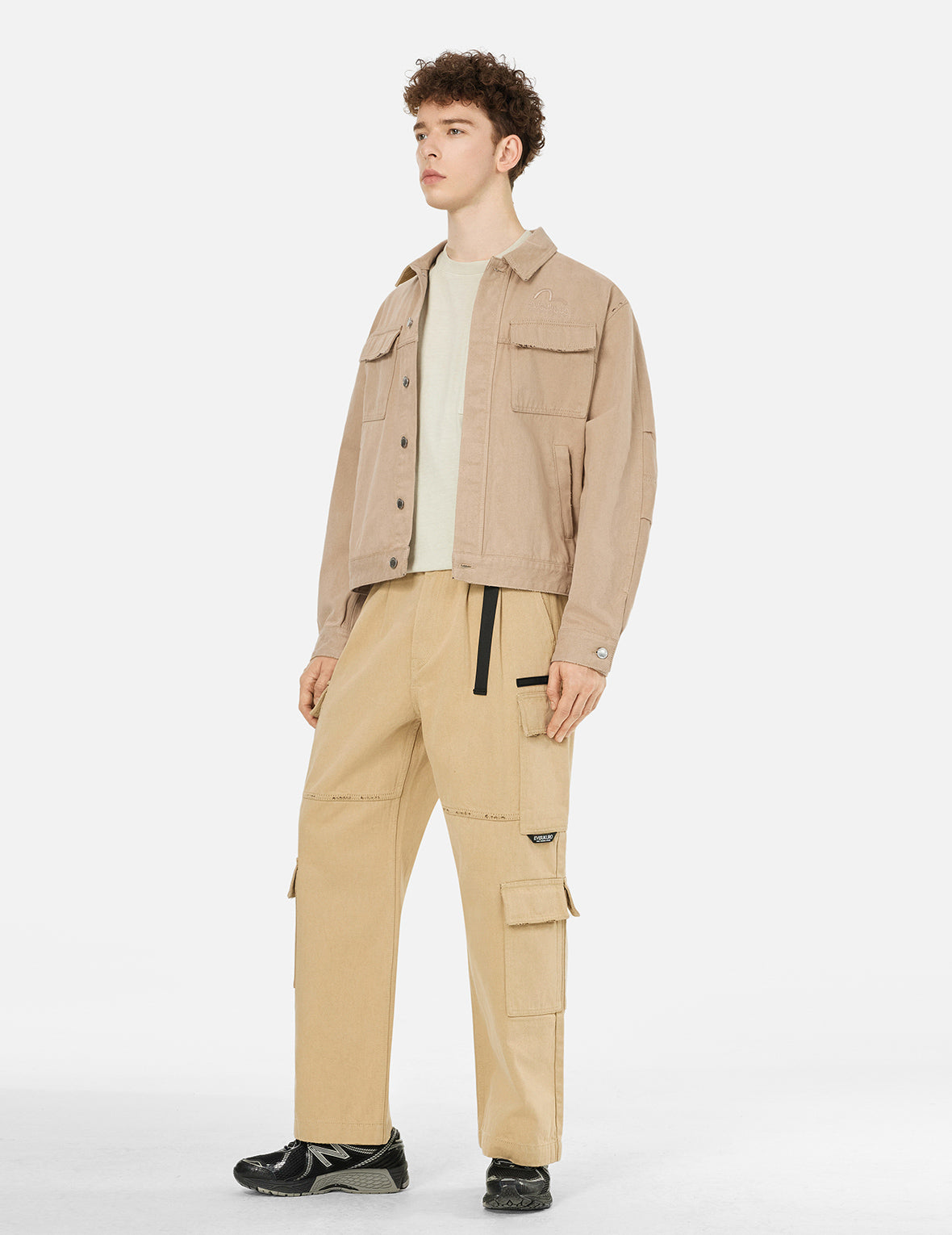 Two Tone Distressed Relax Fit Trucker Jacket