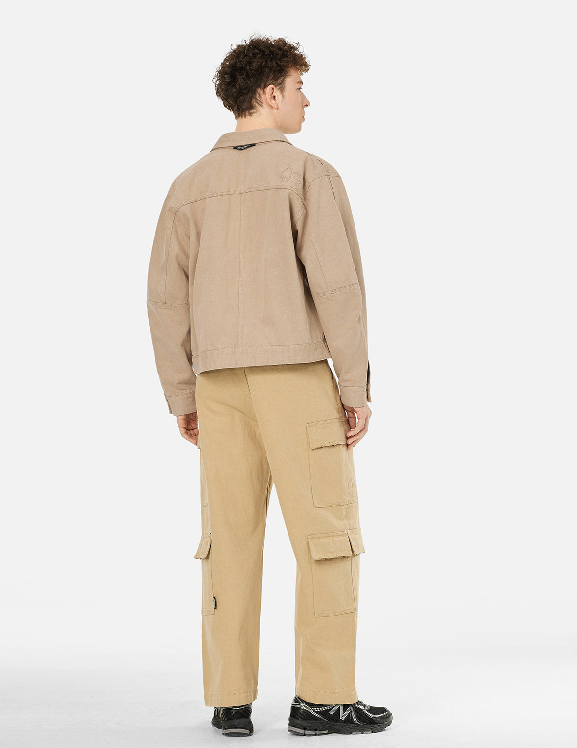 Two Tone Distressed Relax Fit Trucker Jacket