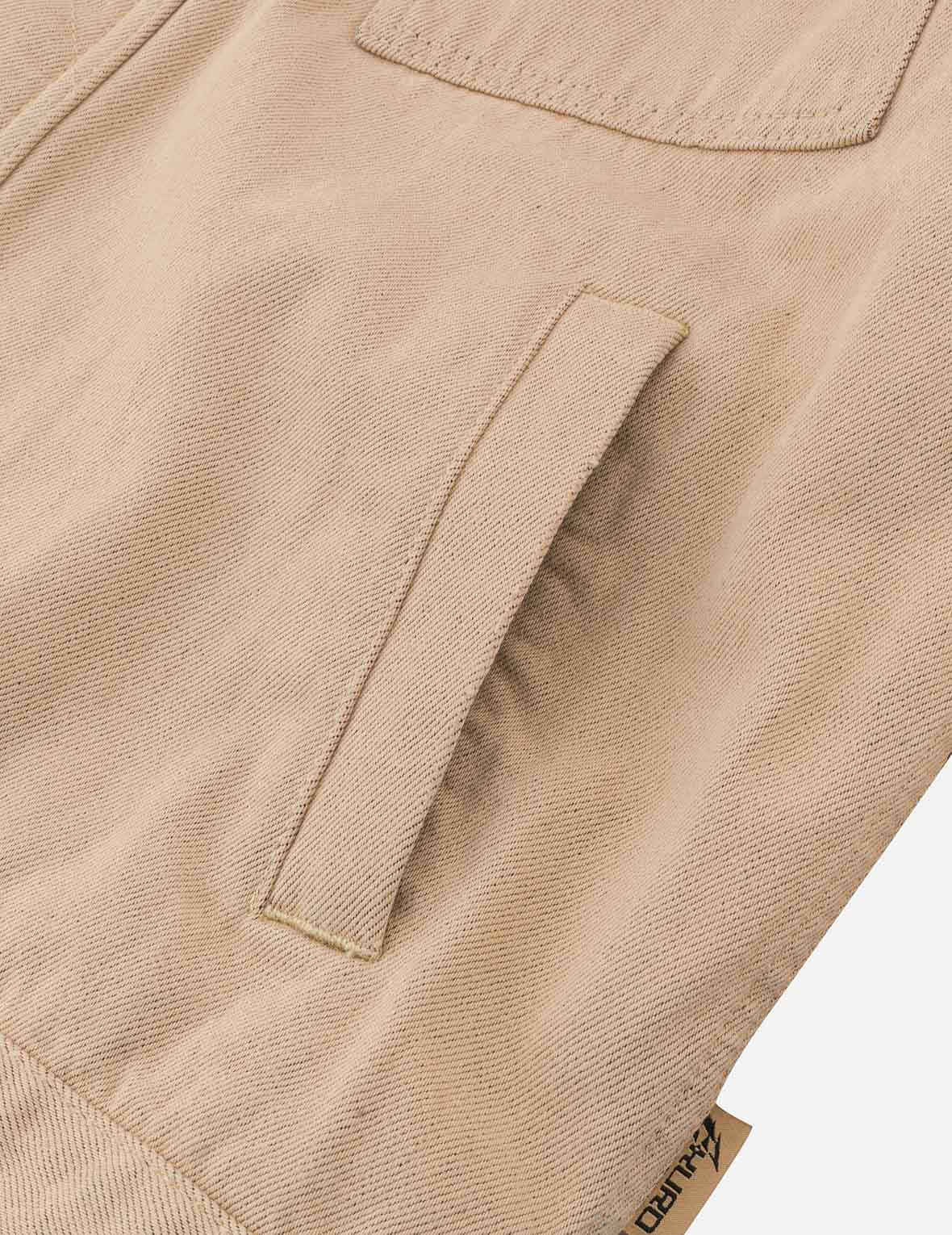 Two Tone Distressed Relax Fit Trucker Jacket