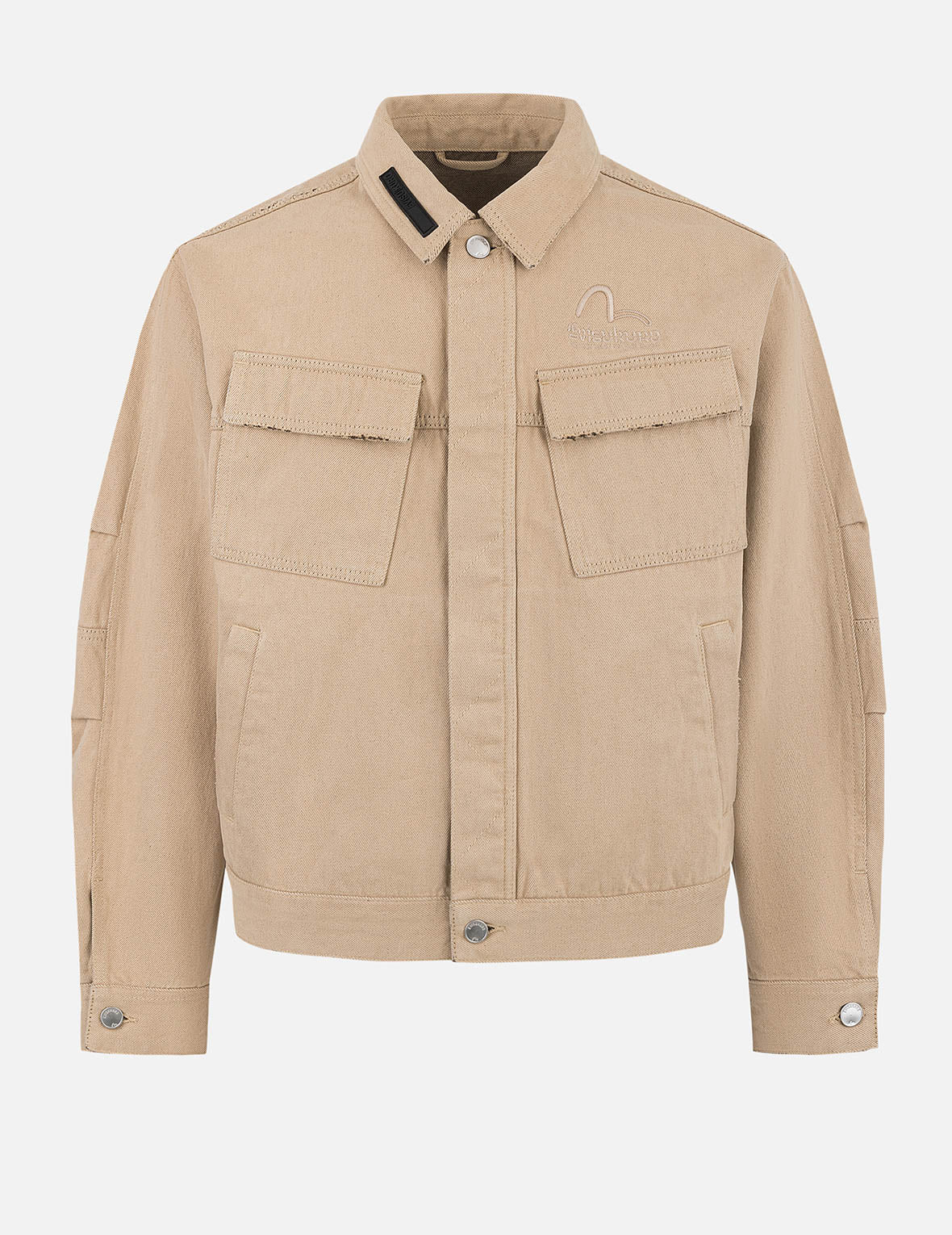 Two Tone Distressed Relax Fit Trucker Jacket