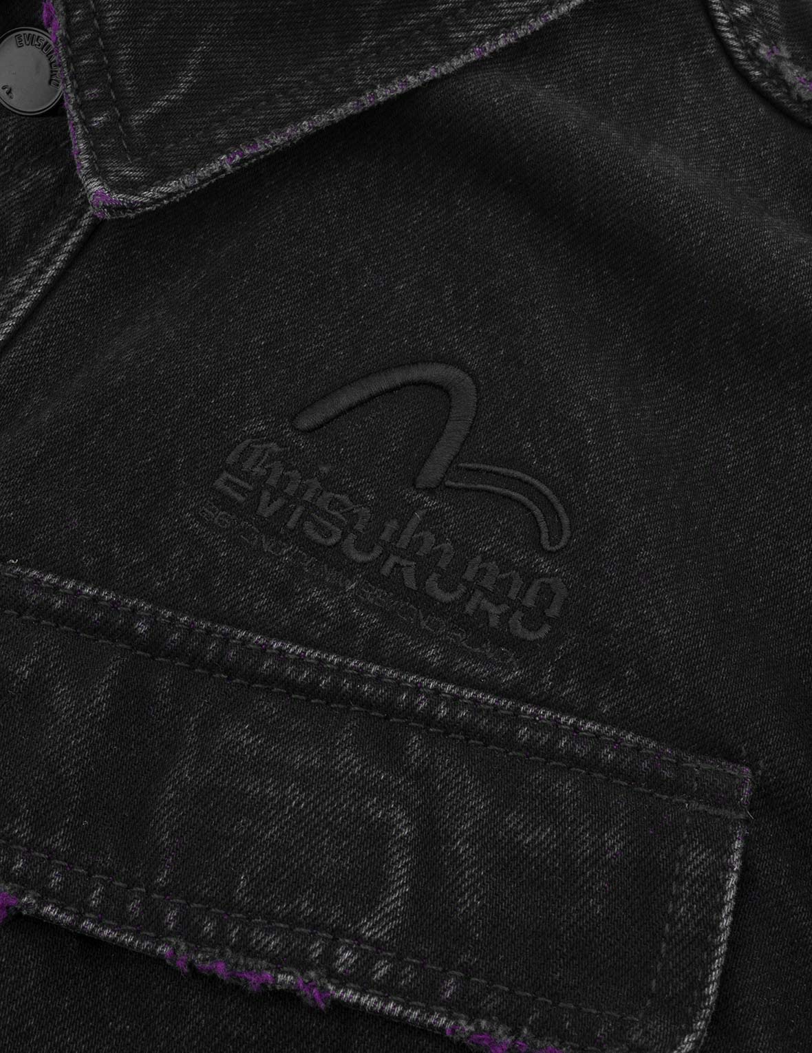 Two Tone Distressed Relax Fit Trucker Jacket