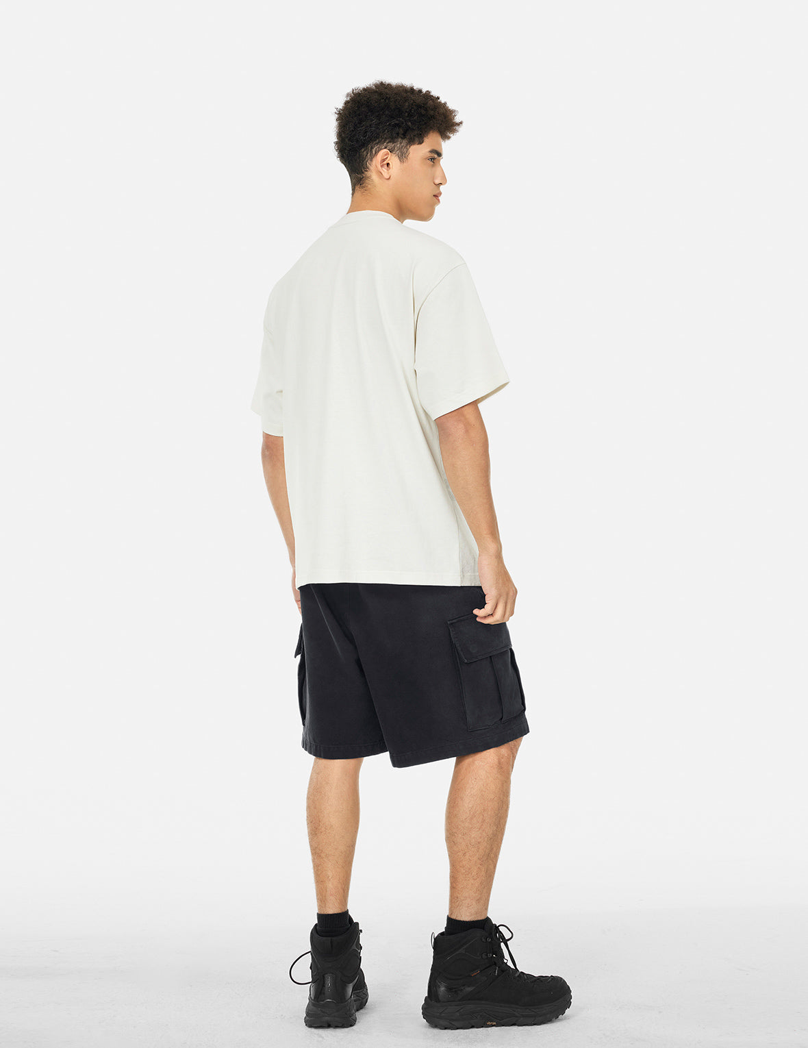 Pigment Dye Wash Seagull Embroidery Relax Fit Shorts