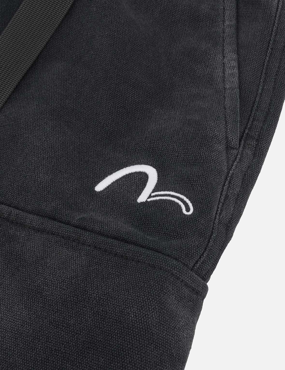 Pigment Dye Wash Seagull Embroidery Relax Fit Shorts