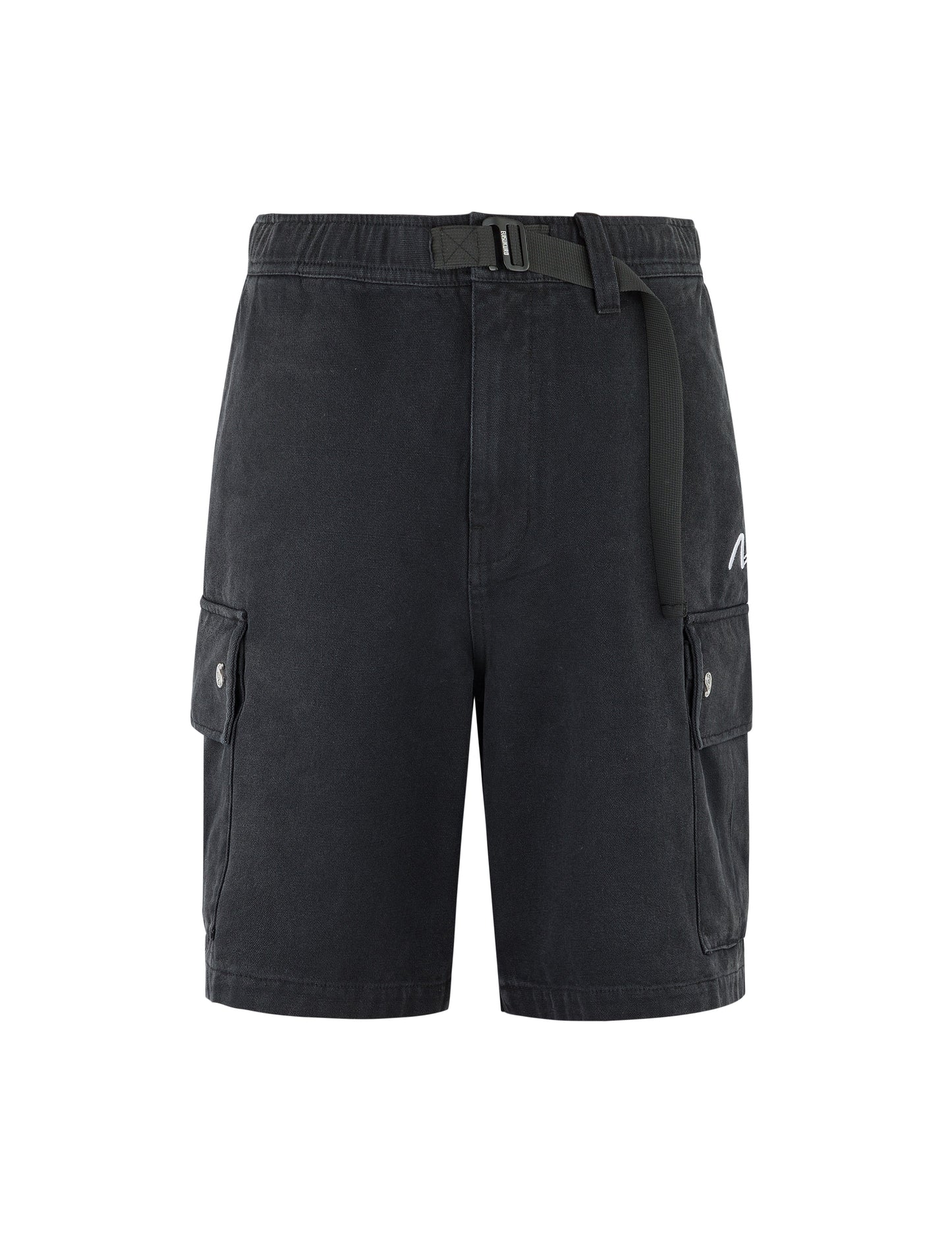 Pigment Dye Wash Seagull Embroidery Relax Fit Shorts