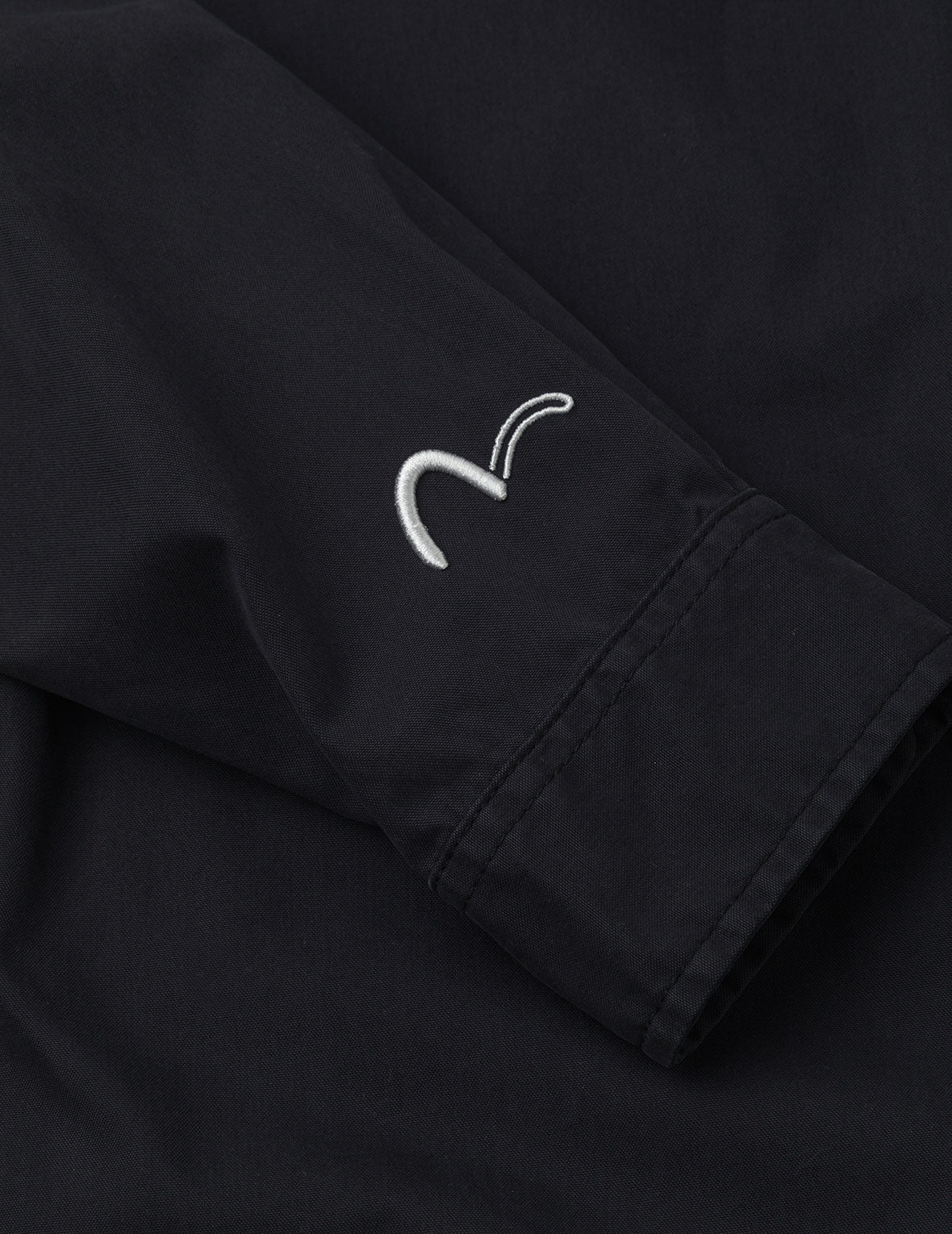 Logo and Seagull Embroidery with Detachable Sleeves Loose Fit Shirt Jacket