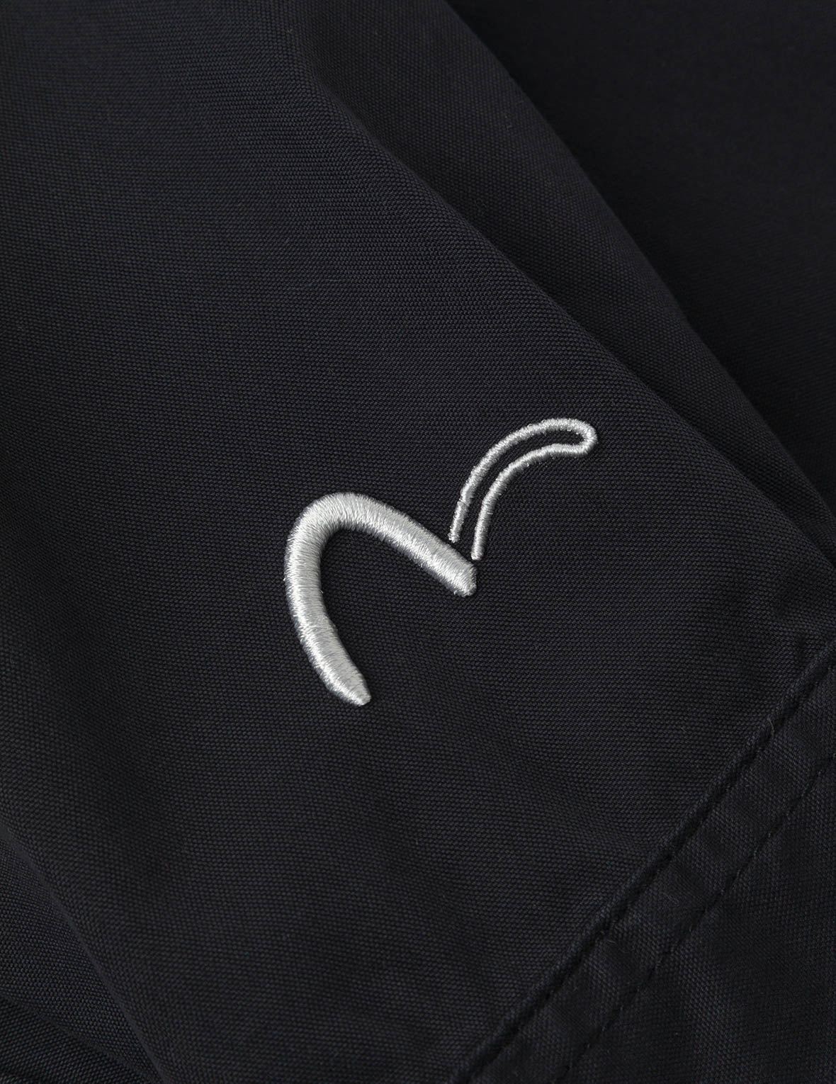 Logo and Seagull Embroidery with Detachable Sleeves Loose Fit Shirt Jacket