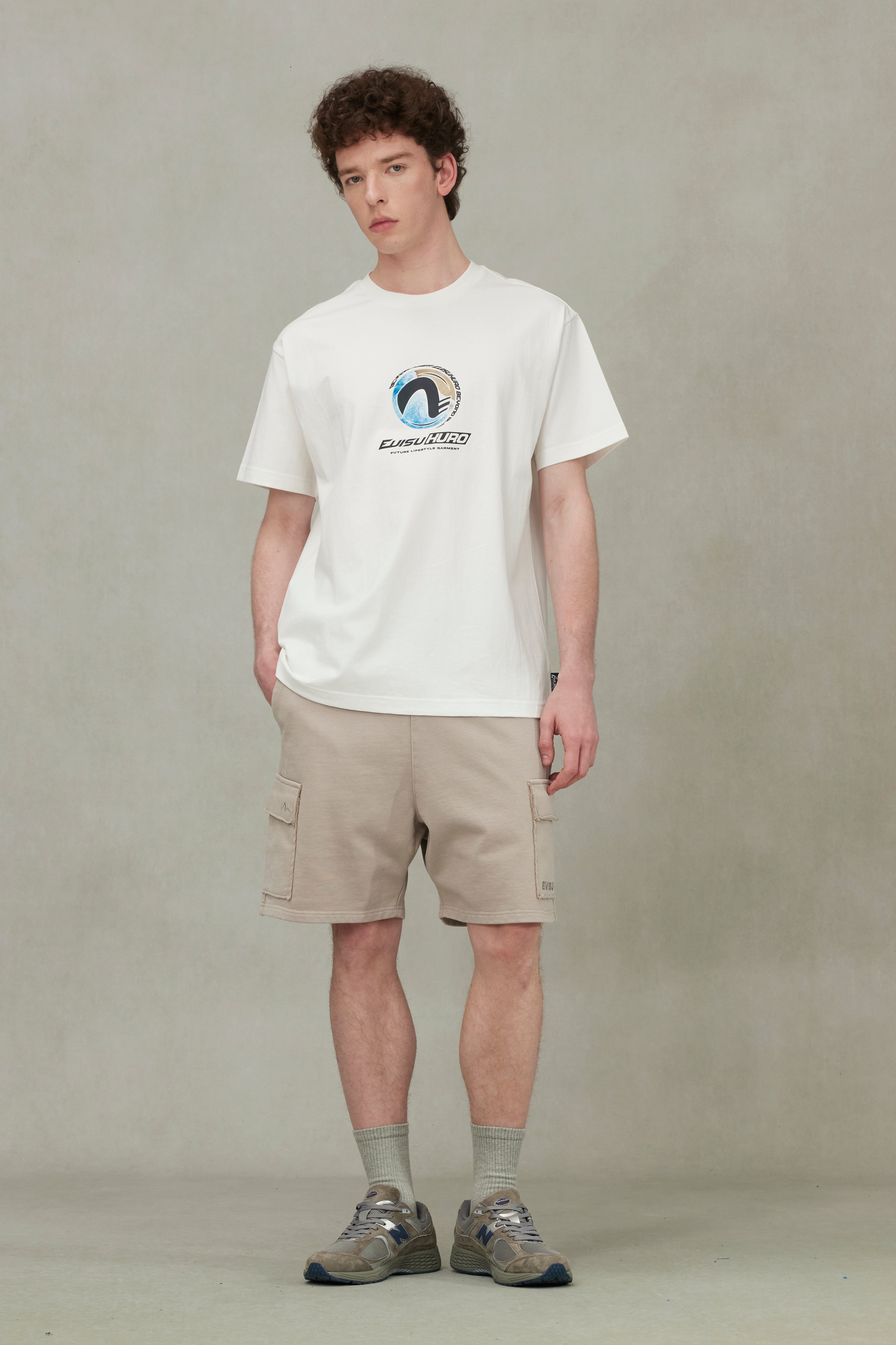 Seagull and Logo Embroidery Relax Fit Sun-Dried Finish Sweatshorts