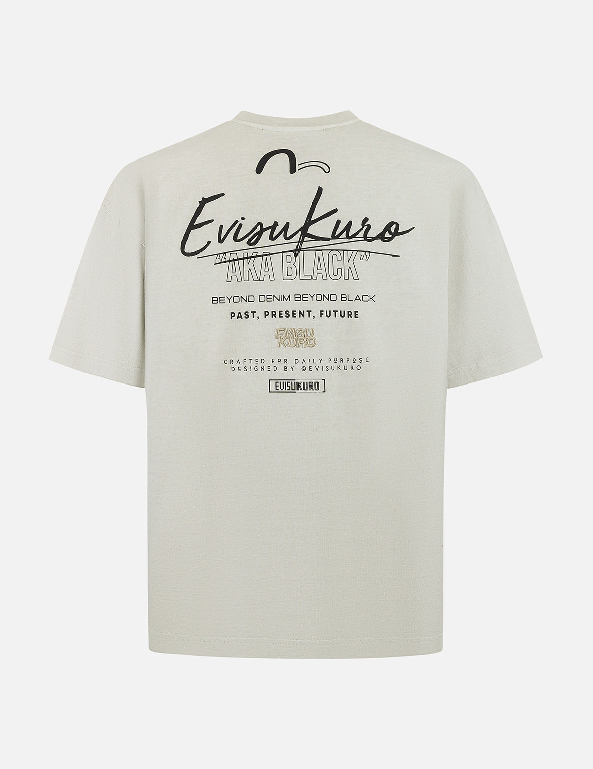 Seagull Embroidery and Logo Print Oversized T-shirt