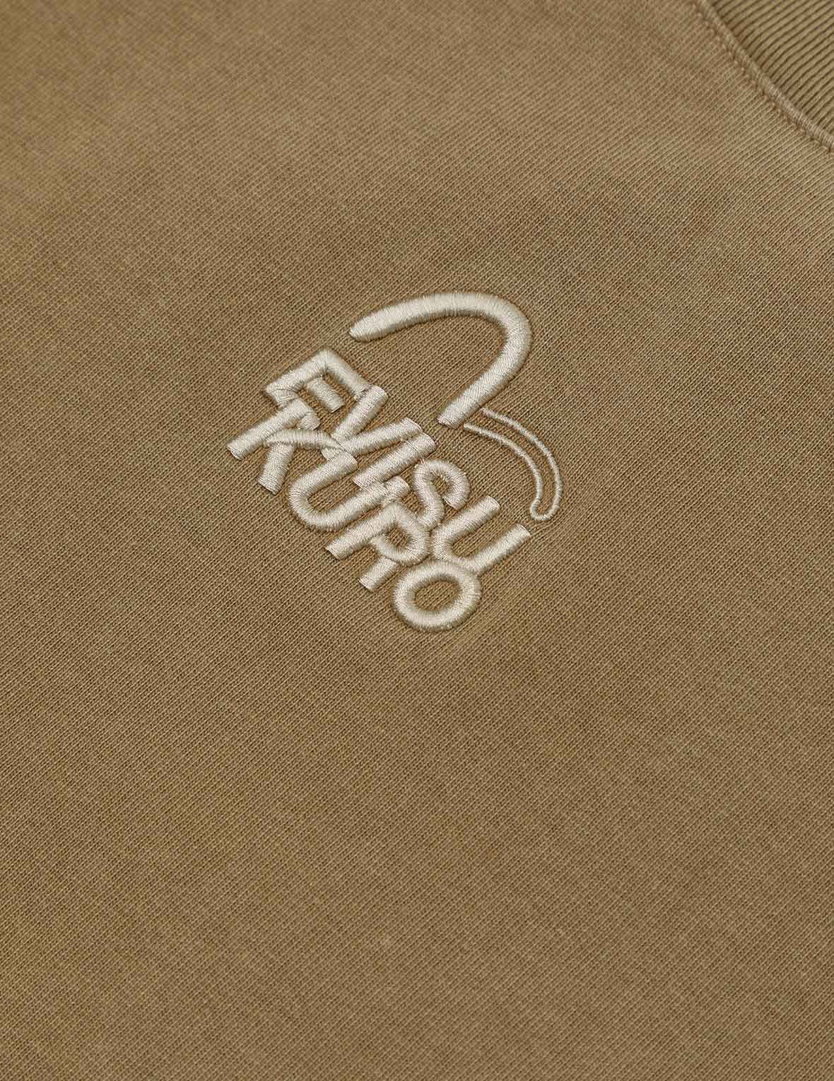 Seagull and Logo Embroidery Oversized Garment Dye T-Shirt