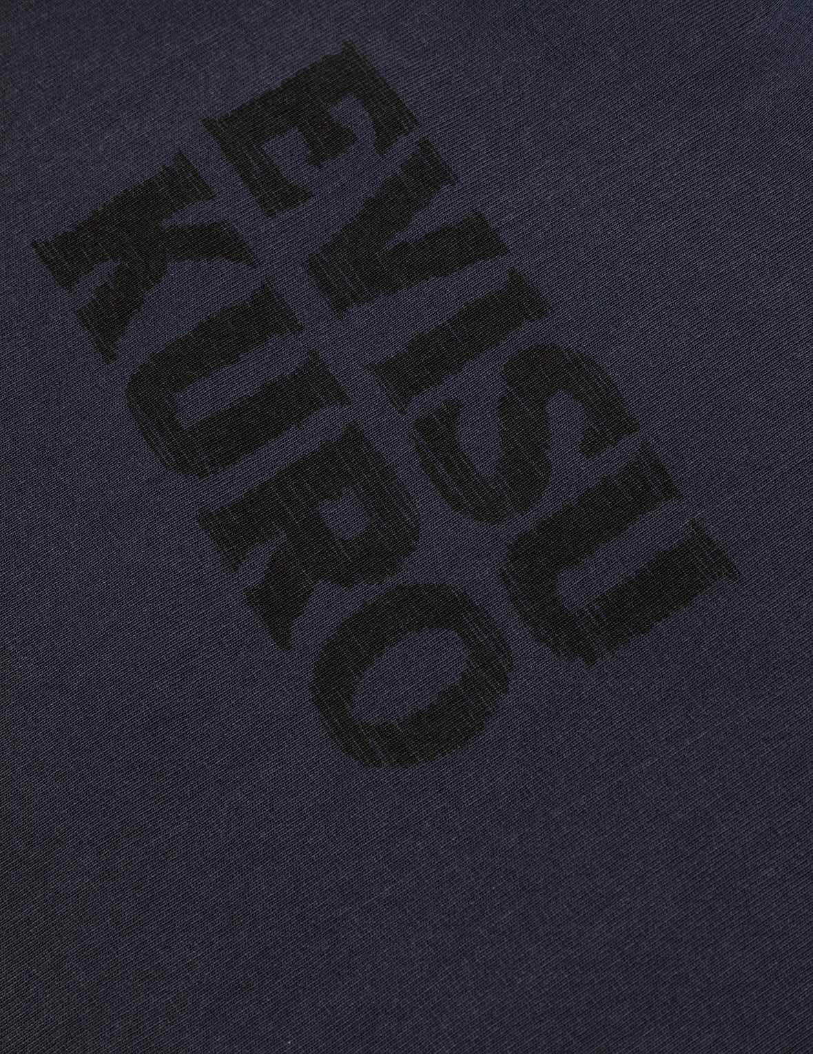 Seagull and Logo Print Washed Relax Fit T-Shirt