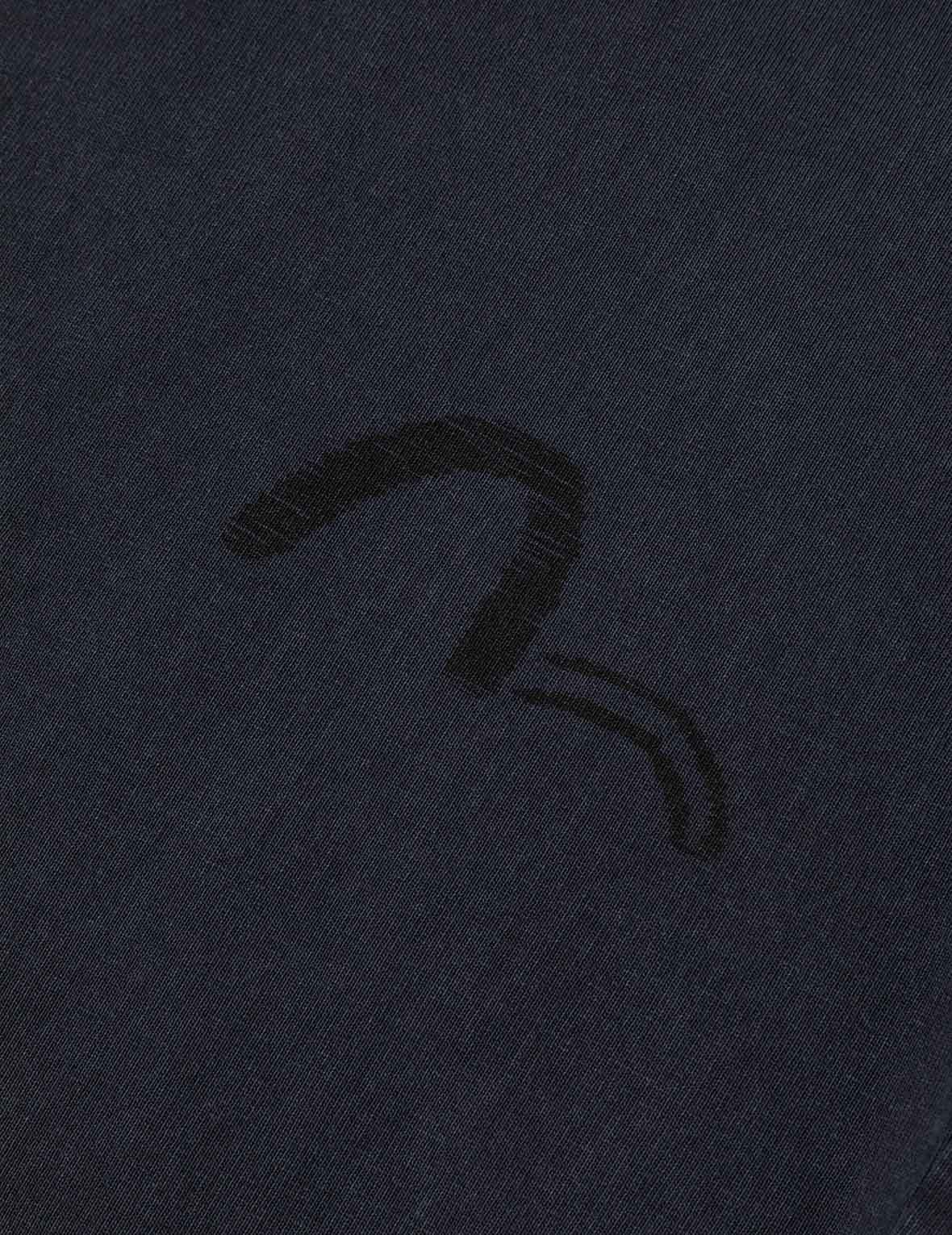 Seagull and Logo Print Washed Relax Fit T-Shirt