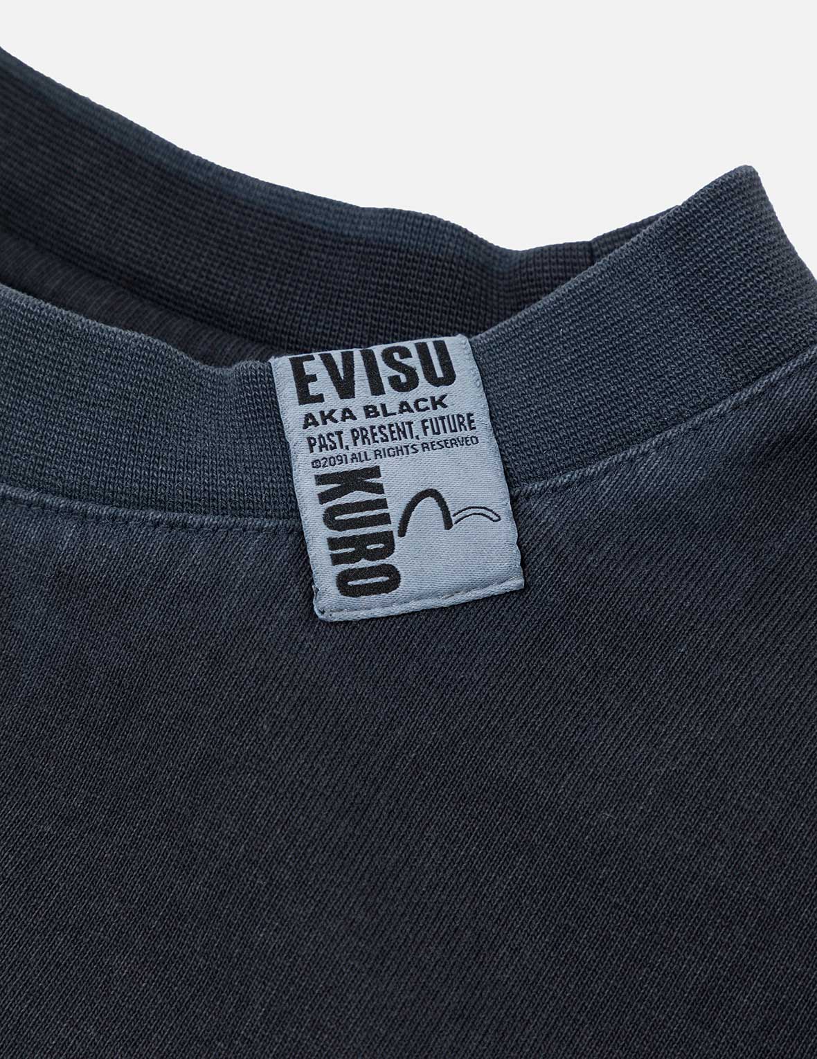 Seagull and Logo Print Washed Relax Fit T-Shirt