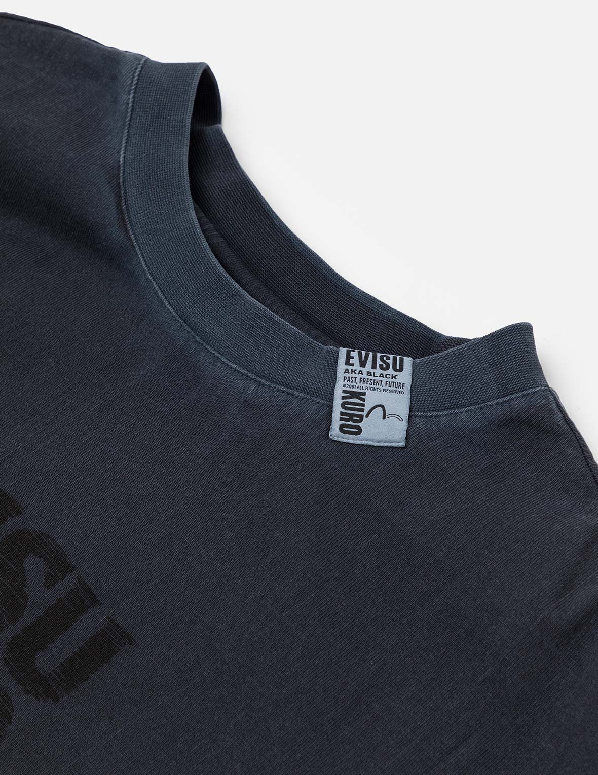 Seagull and Logo Print Washed Relax Fit T-Shirt