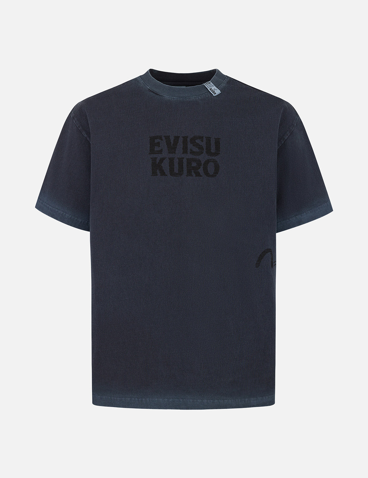 Seagull and Logo Print Washed Relax Fit T-Shirt