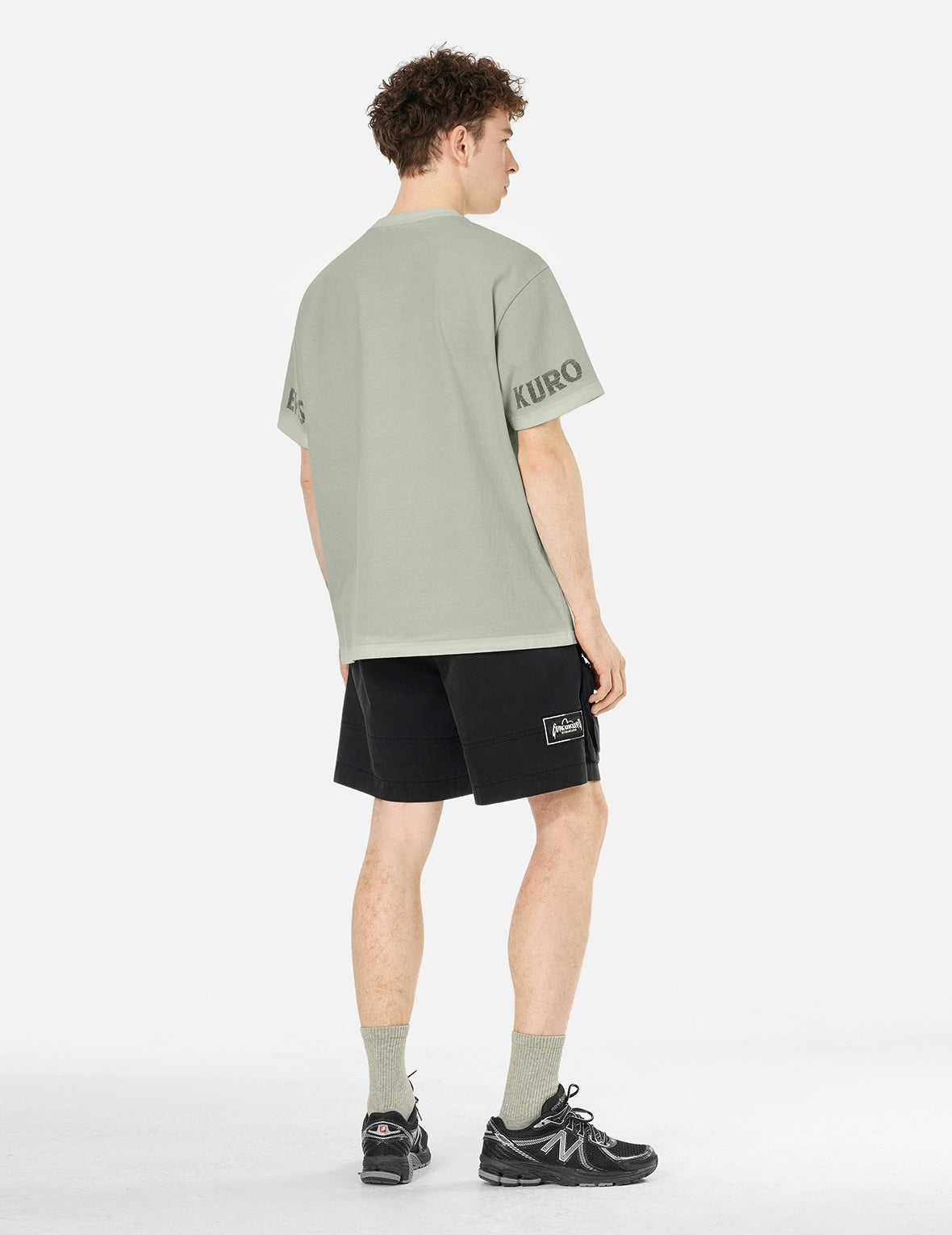 Seagull and Logo Print Washed Relax Fit T-Shirt